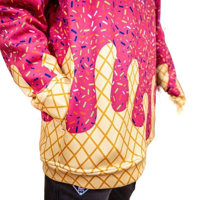 Baseball Lifestyle 101 Men's Ice Cream Hoodie - Strawberry - PINK Thumbnail View 5