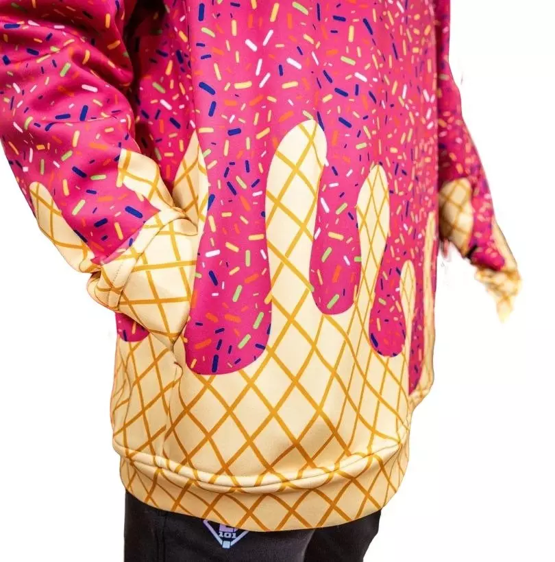 Baseball Lifestyle 101 Men's Ice Cream Hoodie - Strawberry - PINK