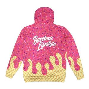 Baseball Lifestyle 101 Men's Ice Cream Hoodie - Strawberry