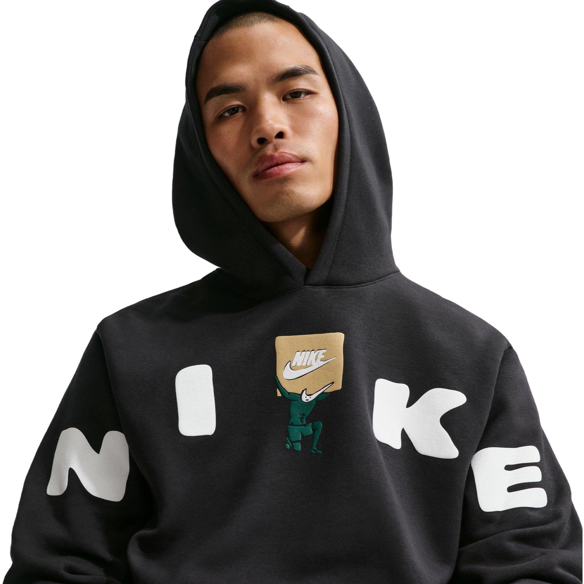 Nike Men's Club Fleece Hoodie - BLACK Thumbnail View 5