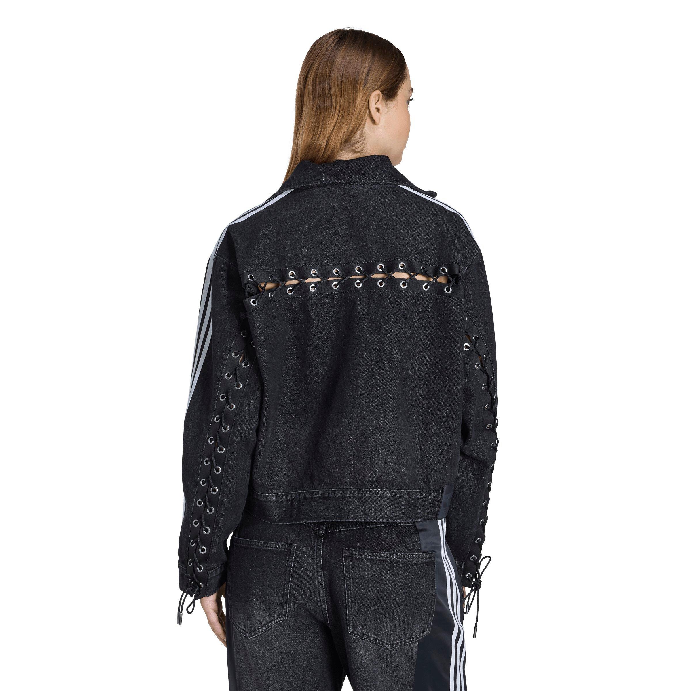 adidas Originals Women's FIrebird Denim Jacket - BLACK Thumbnail View 2
