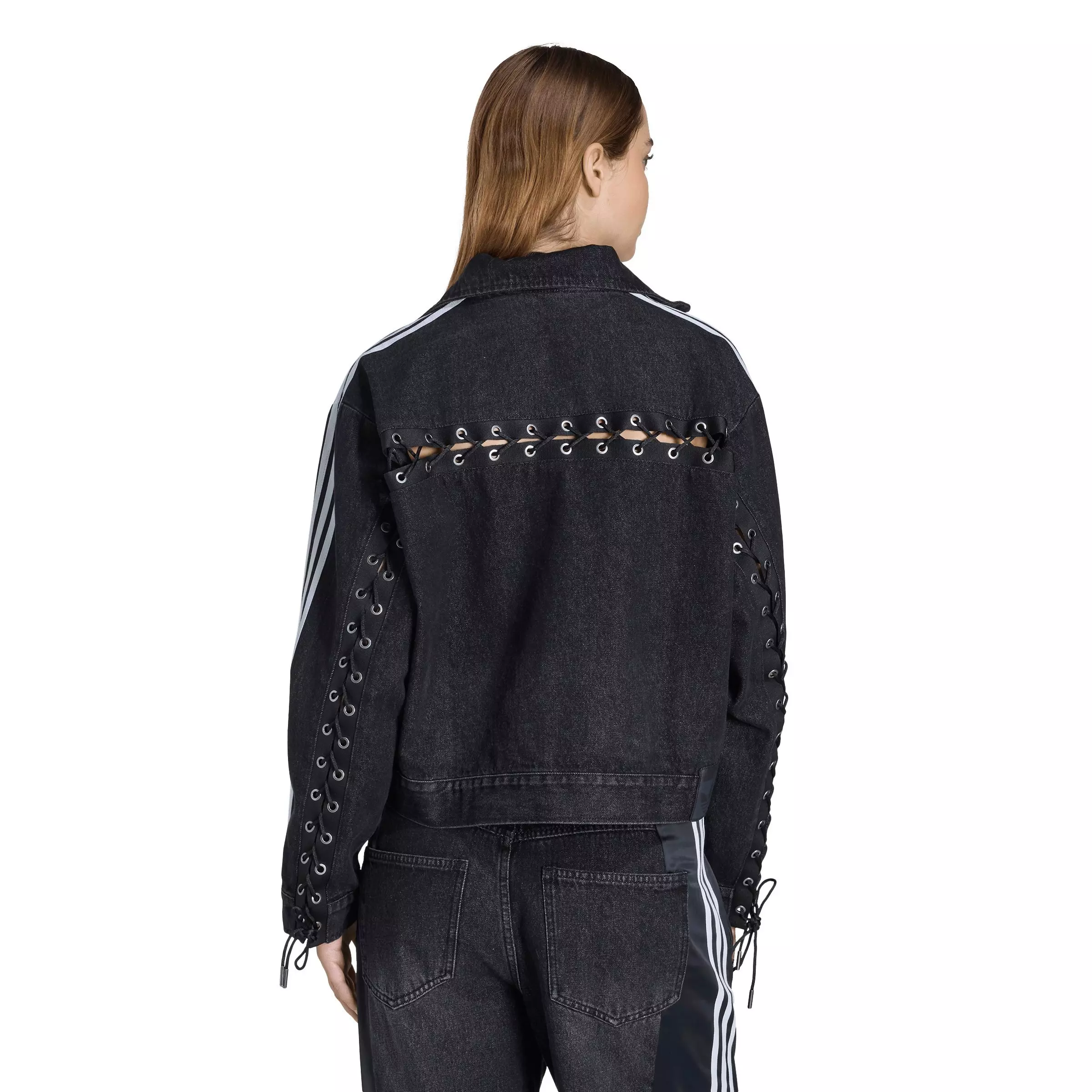 adidas Originals Women's FIrebird Denim Jacket - BLACK