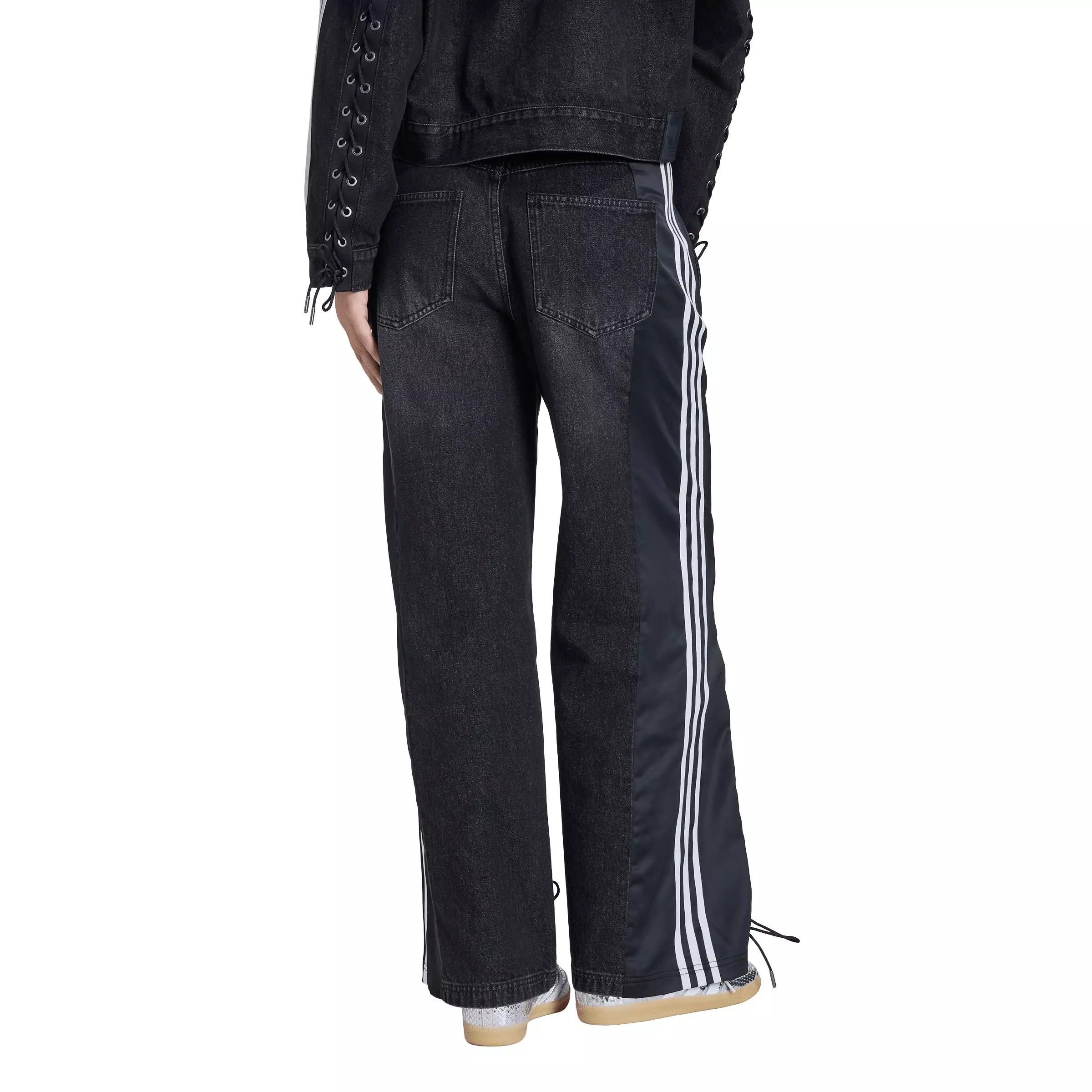 adidas Originals Women's Denim Lacing Track Pants - BLACK