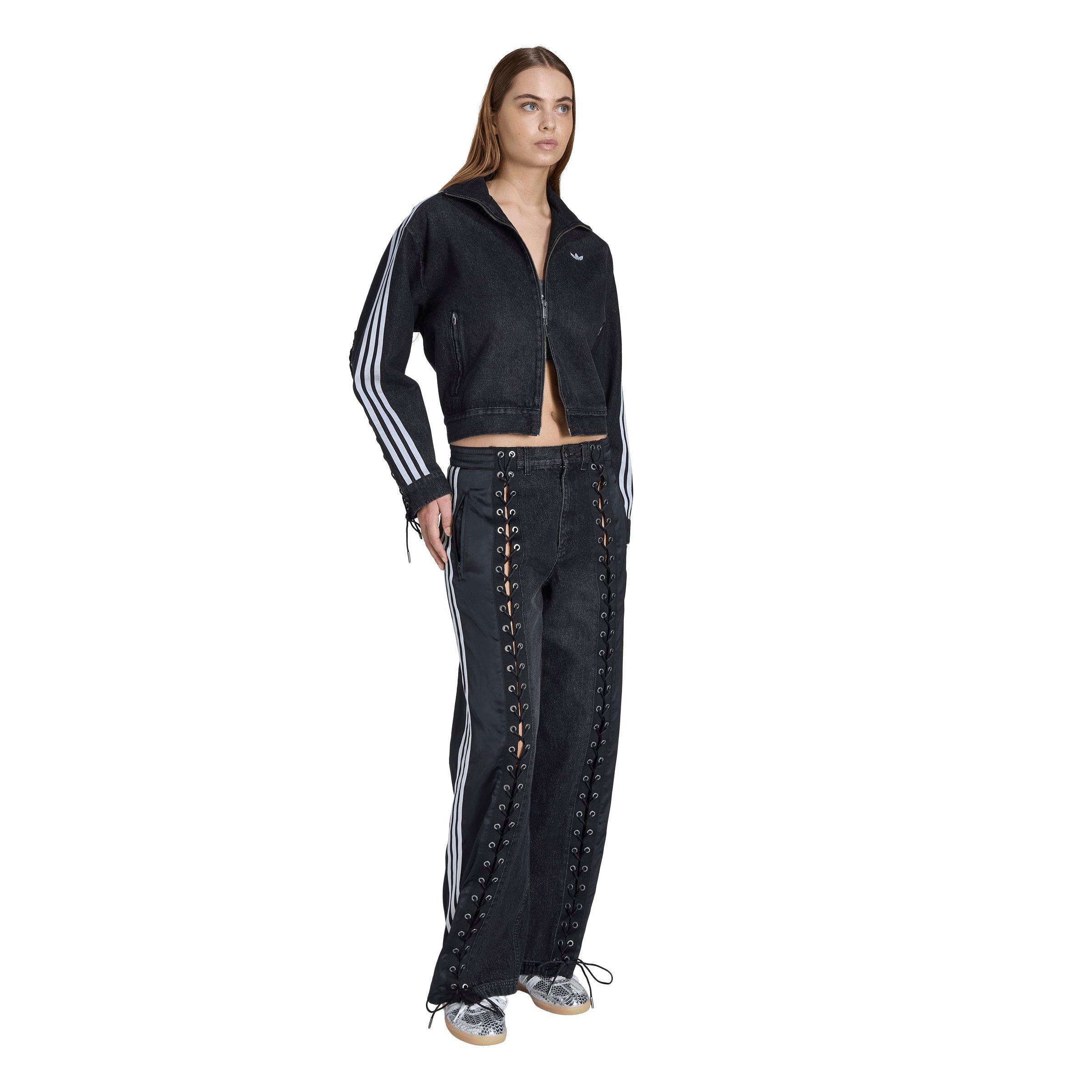 adidas Originals Women's Denim Lacing Track Pants - BLACK Thumbnail View 5