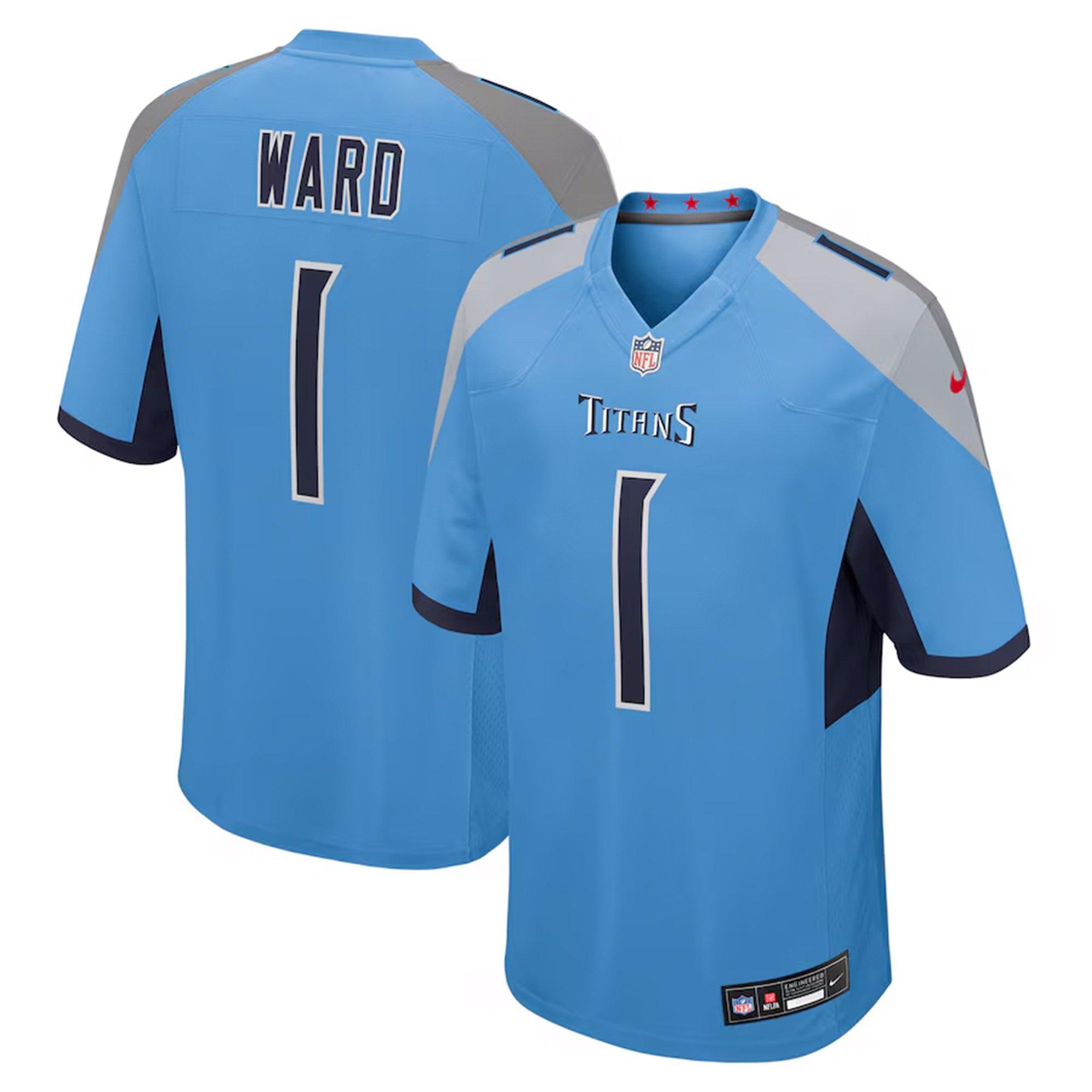 Nike Tennessee Titans Cam Ward Game Jersey-Light Blue - LT BLUE Thumbnail View 3