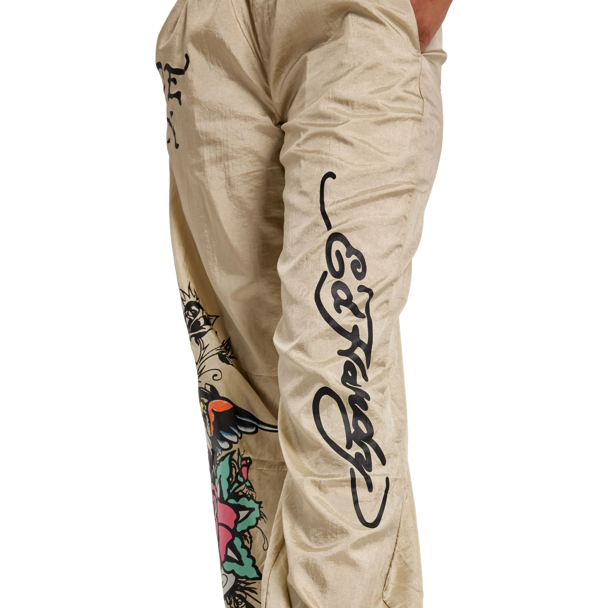 Ed Hardy Women's Eagle Anchor Nylon Pants - GOLD Thumbnail View 3