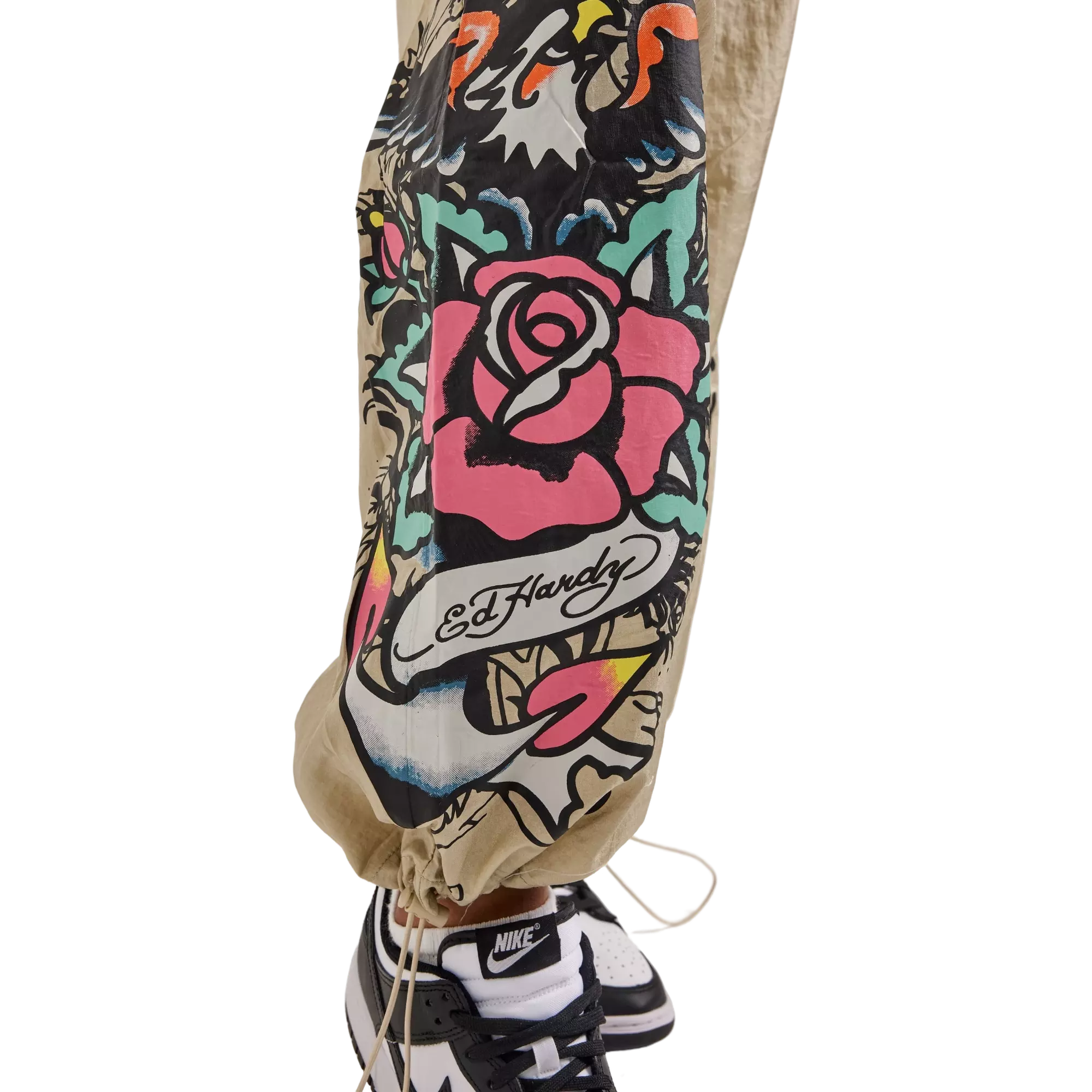 Ed Hardy Women's Eagle Anchor Nylon Pants - GOLD