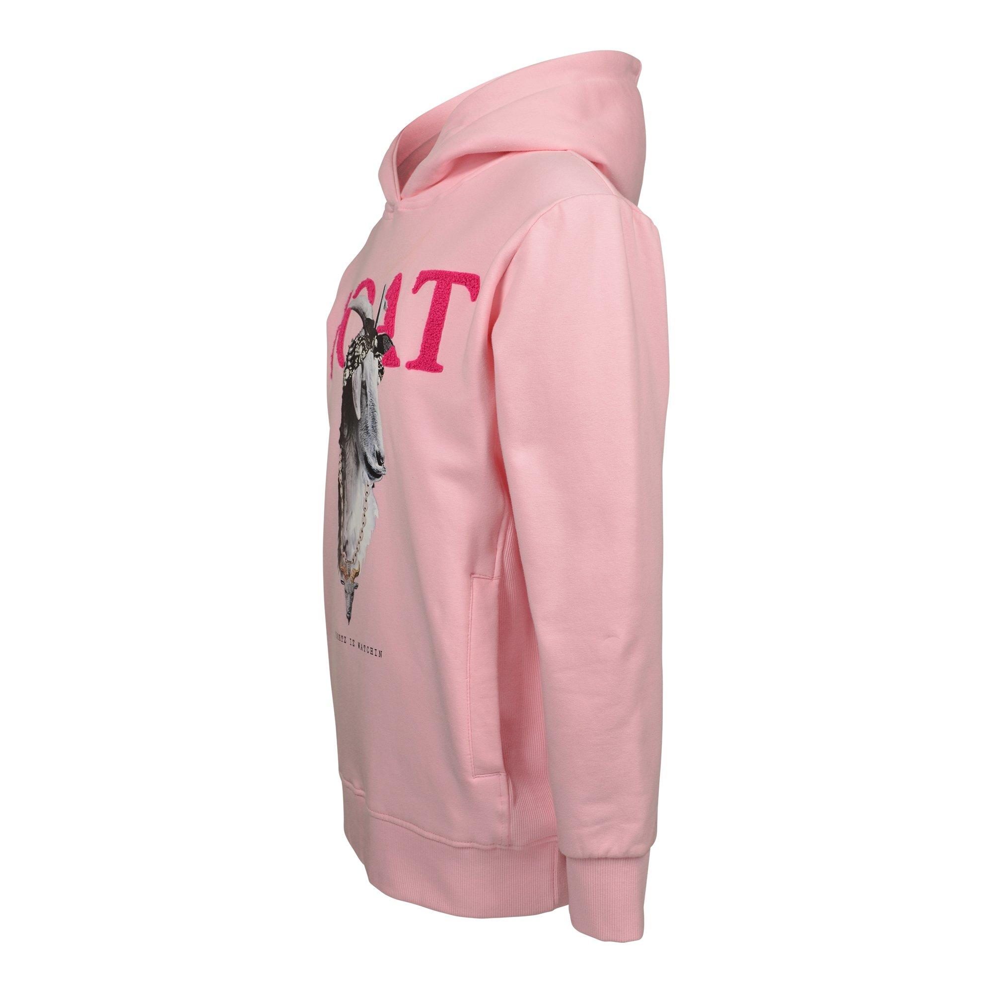 Streetz Iz Watchin GOAT Big Girls' Pink Hoodie