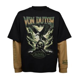 Von Dutch Men's Skull 2fer Tee - Black/Tan