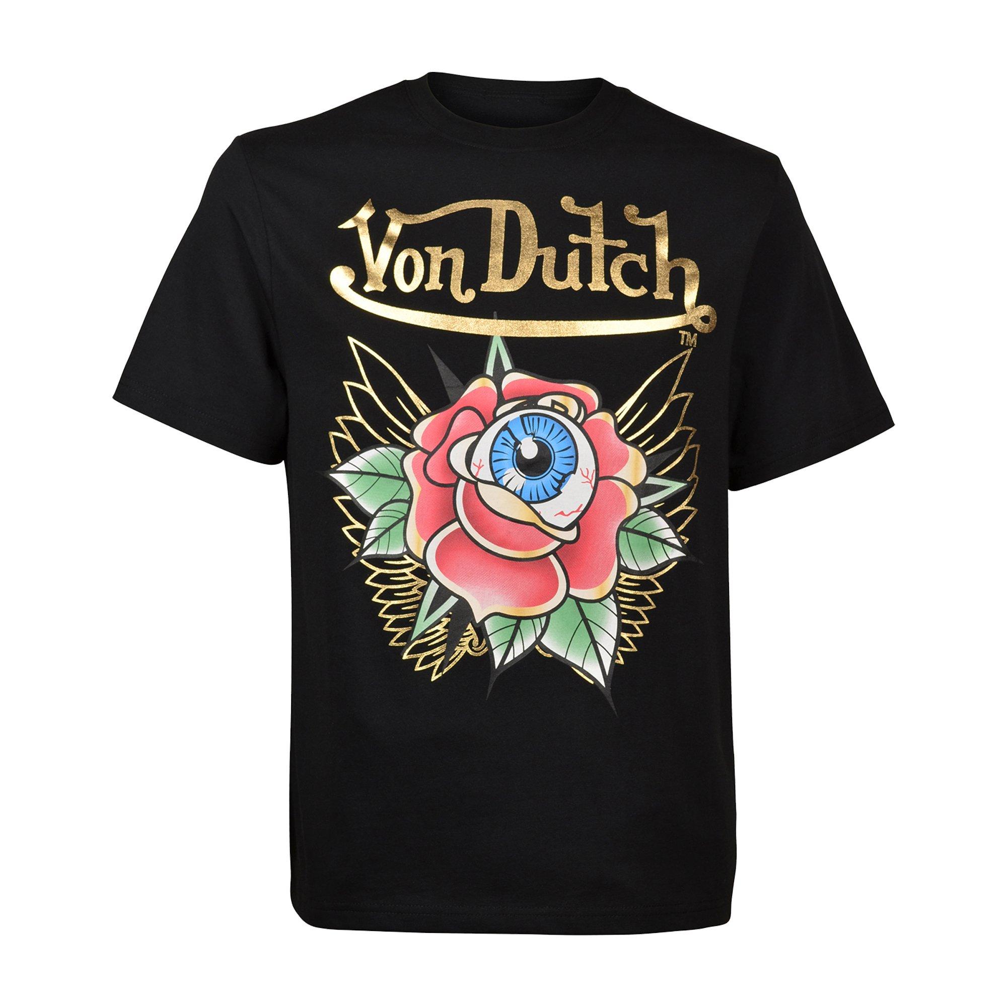 Von Dutch Men's Rose Gold Foil Standard Tee - BLACK Thumbnail View 1