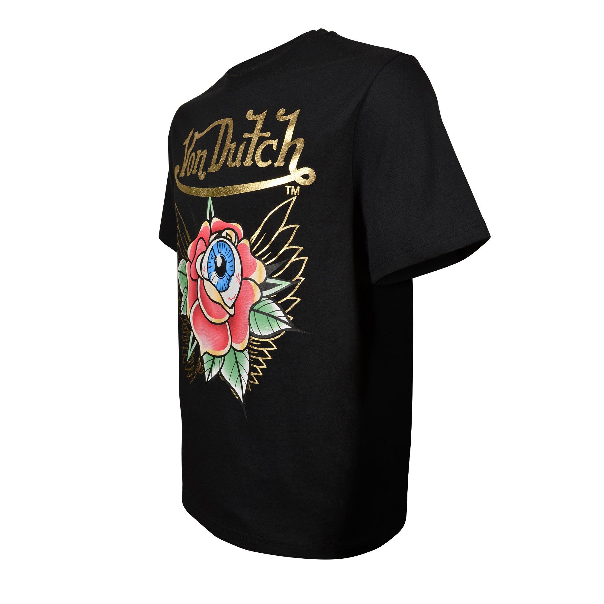 Von Dutch Men's Rose Gold Foil Standard Tee - BLACK Thumbnail View 3