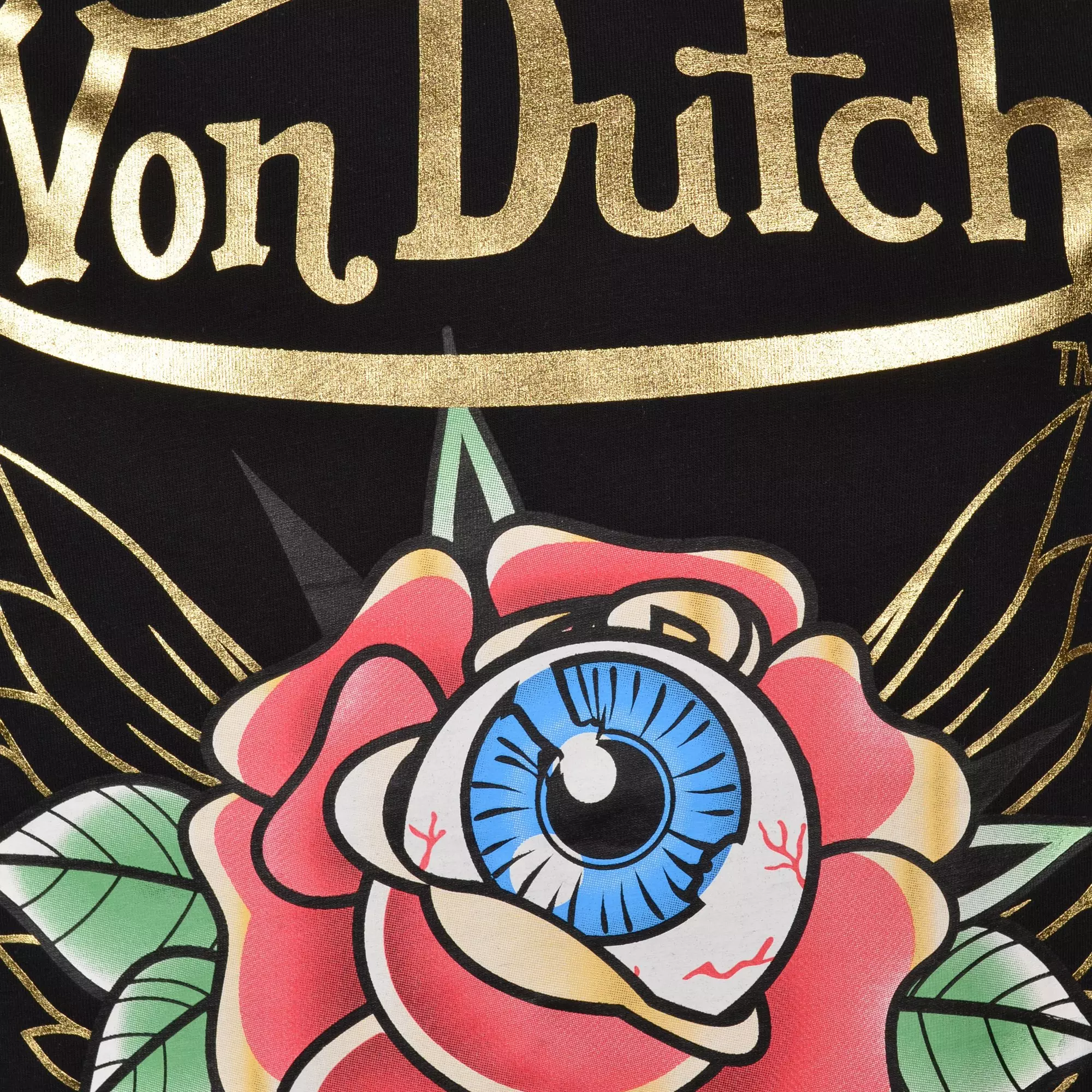 Von Dutch Men's Rose Gold Foil Standard Tee - BLACK