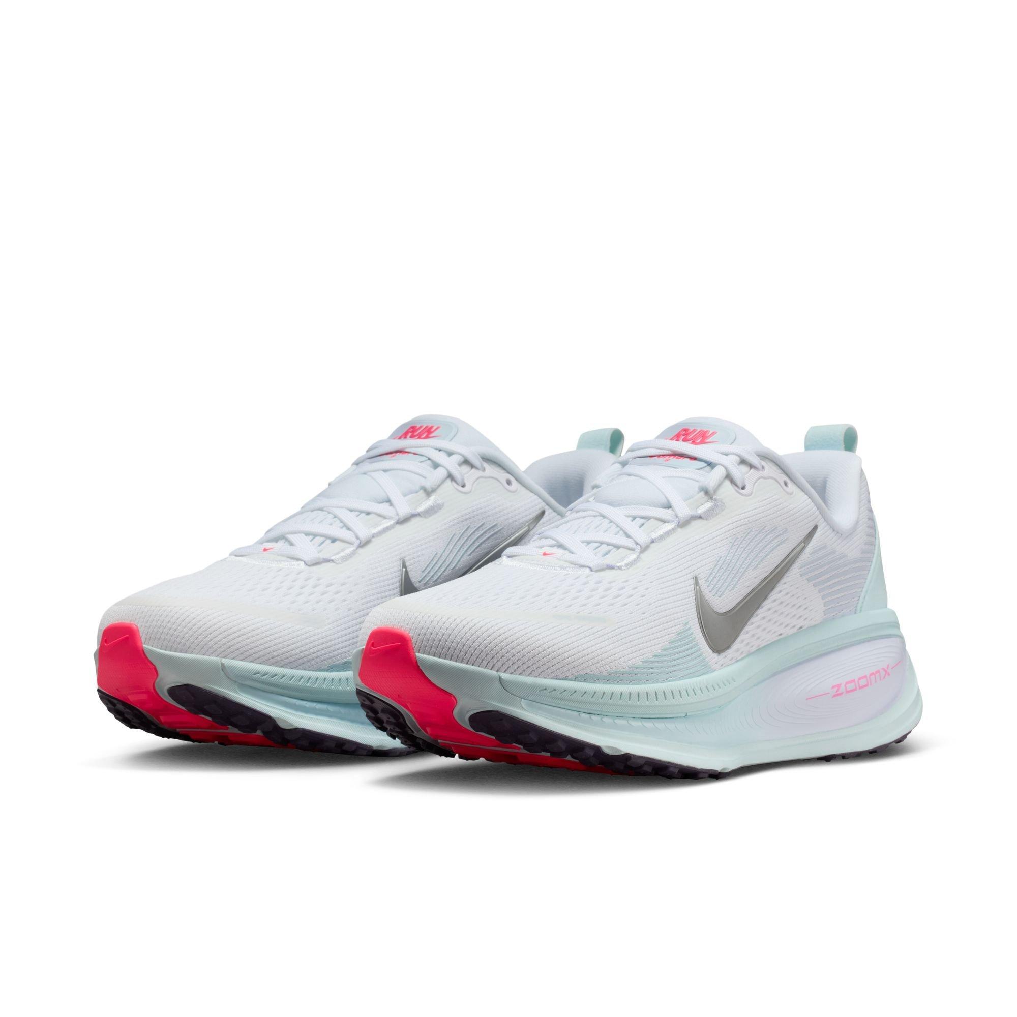 Nike Vomero 18 "White/Metallic Silver/Glacier Blue" Women's Road Running Shoe - WHITE/BLUE/PINK Thumbnail View 5