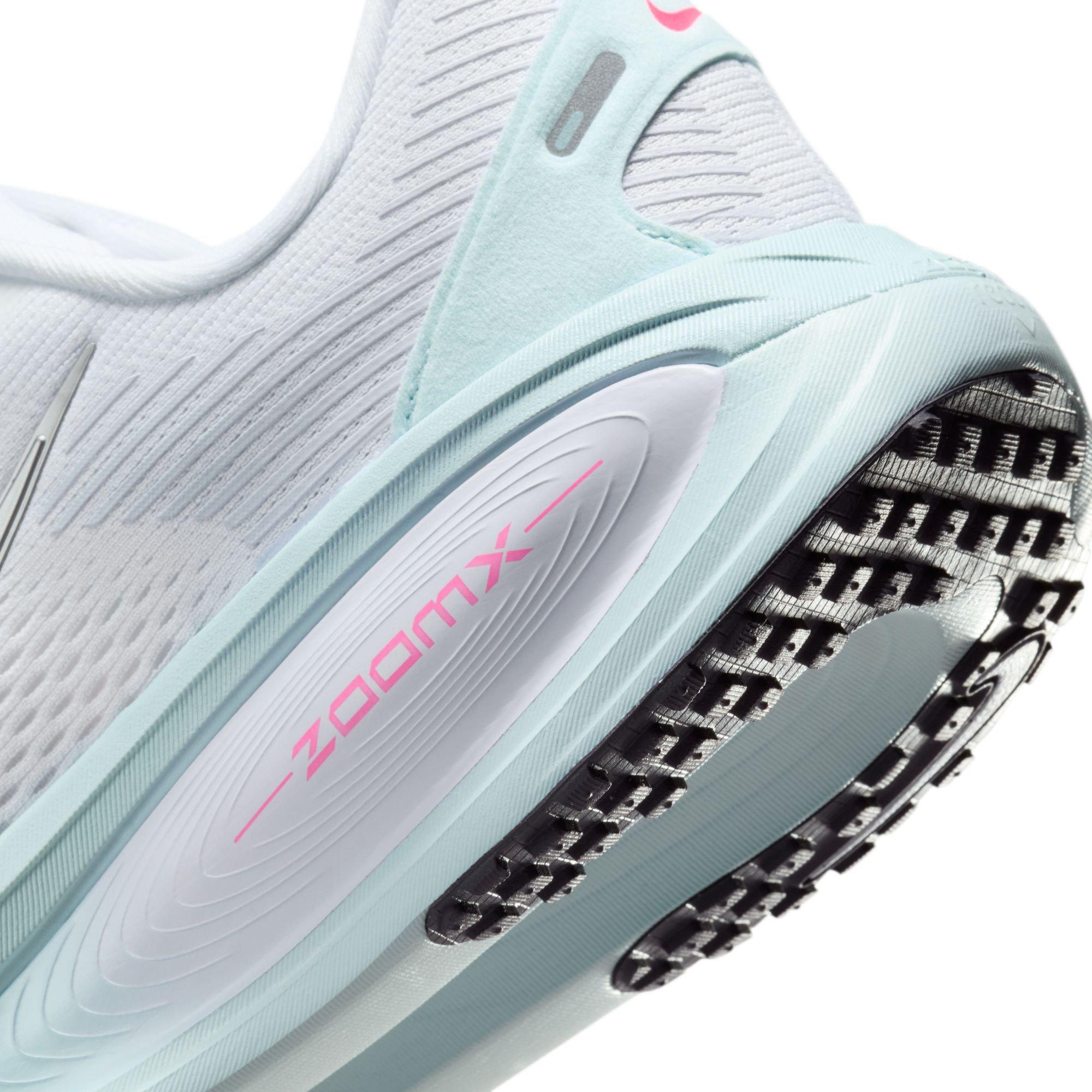 Nike Vomero 18 "White/Metallic Silver/Glacier Blue" Women's Road Running Shoe - WHITE/BLUE/PINK Thumbnail View 10