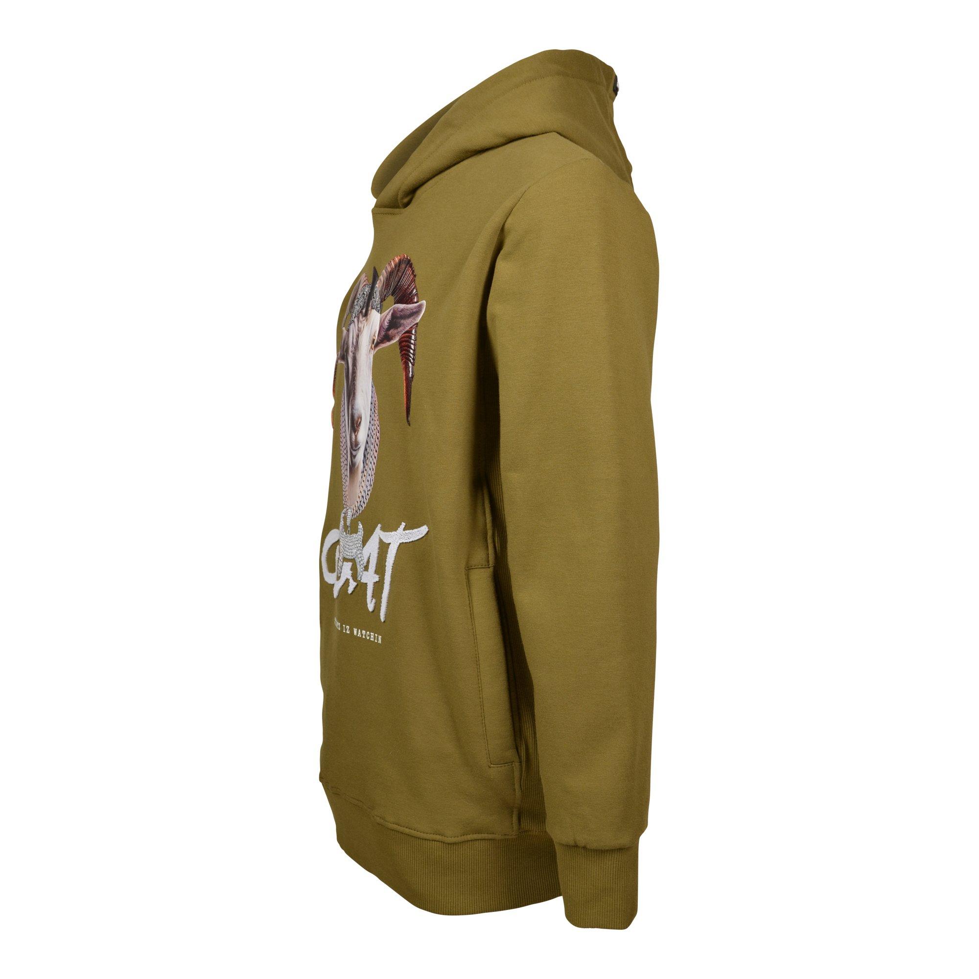 Streetz Iz Watchin GOAT Big Boys' Olive Hoodie