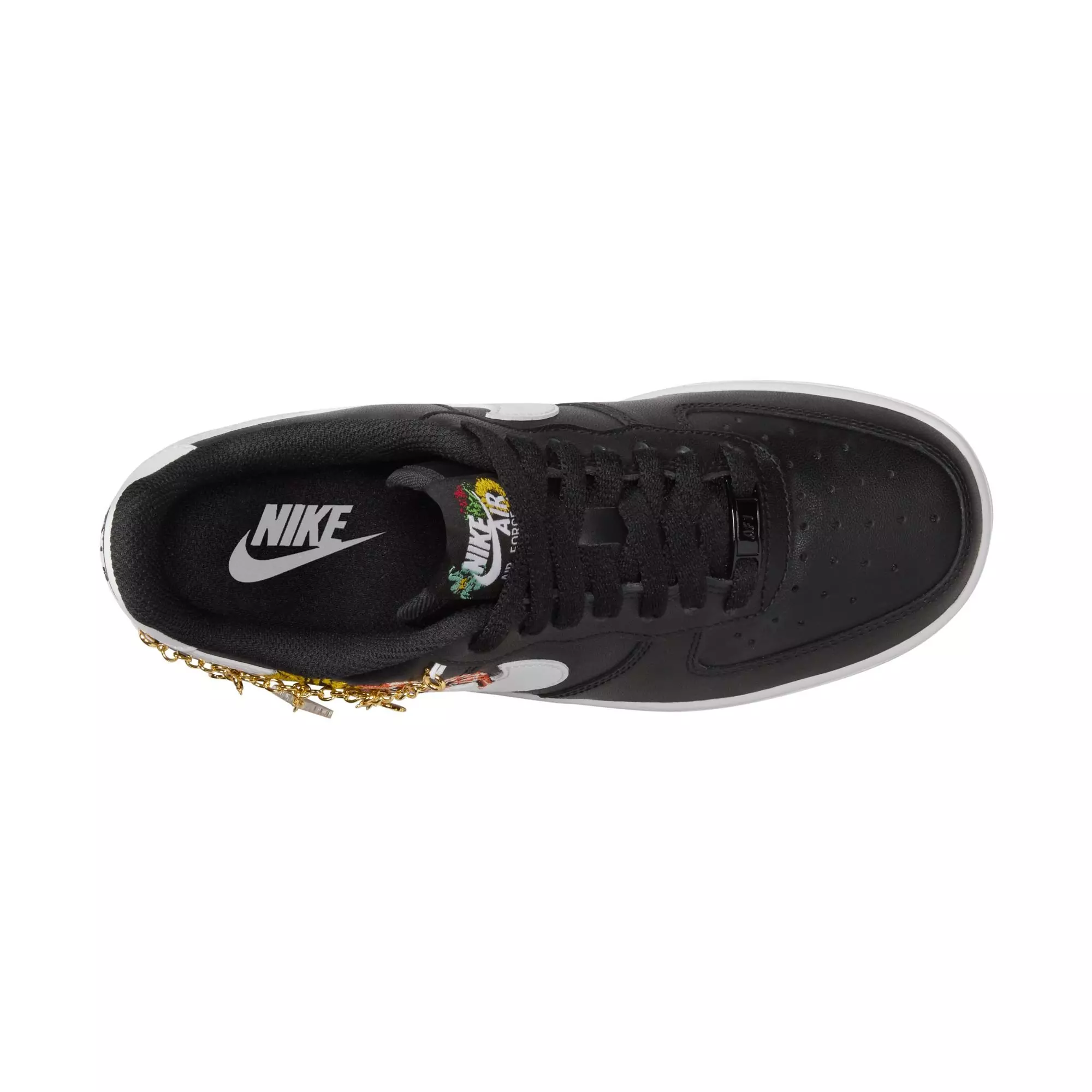 Nike Air Force 1 '07 Premium "Now Accepting All Flowers" Women's Shoe - BLACK/WHITE/METALLIC GOLD