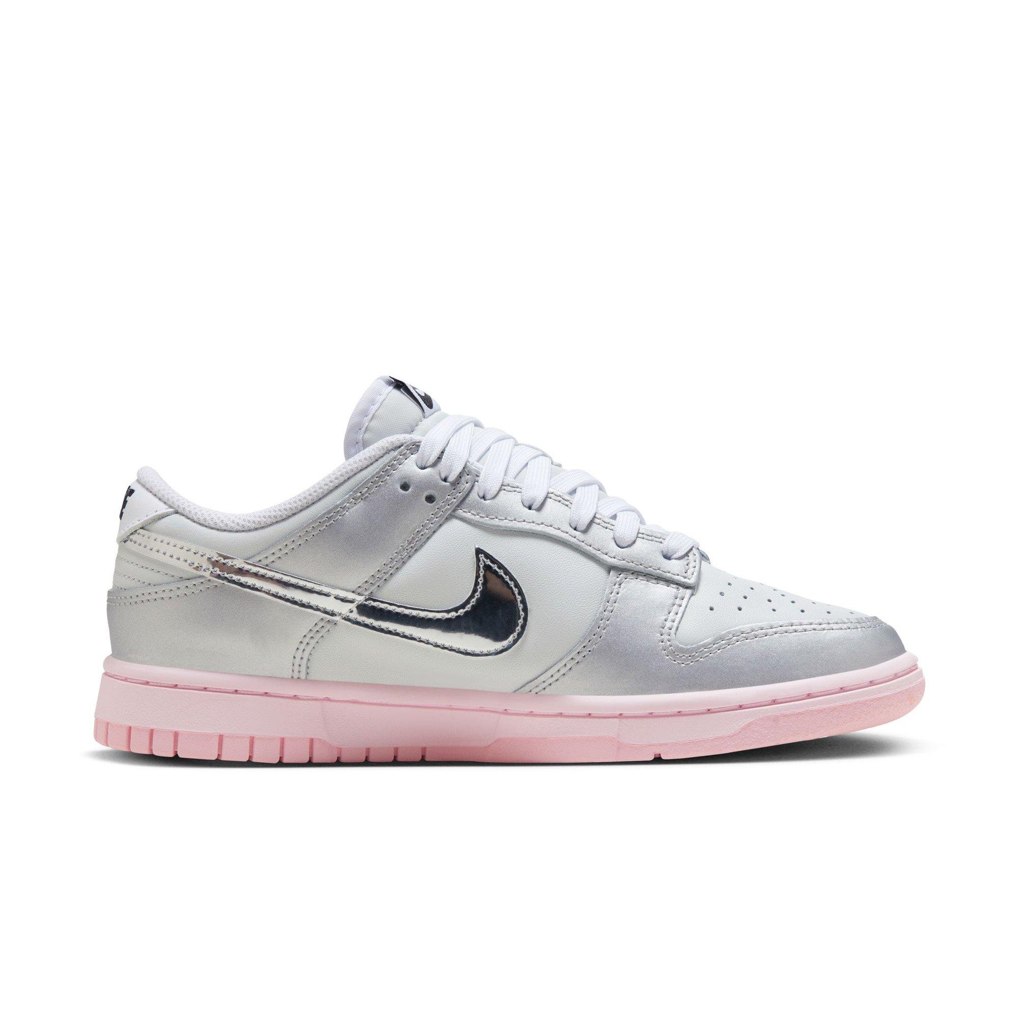 Nike Dunk Low LX "Photon Dust/Metallic Silver/Pink Foam" Women's Shoe - GREY/PINK Thumbnail View 2