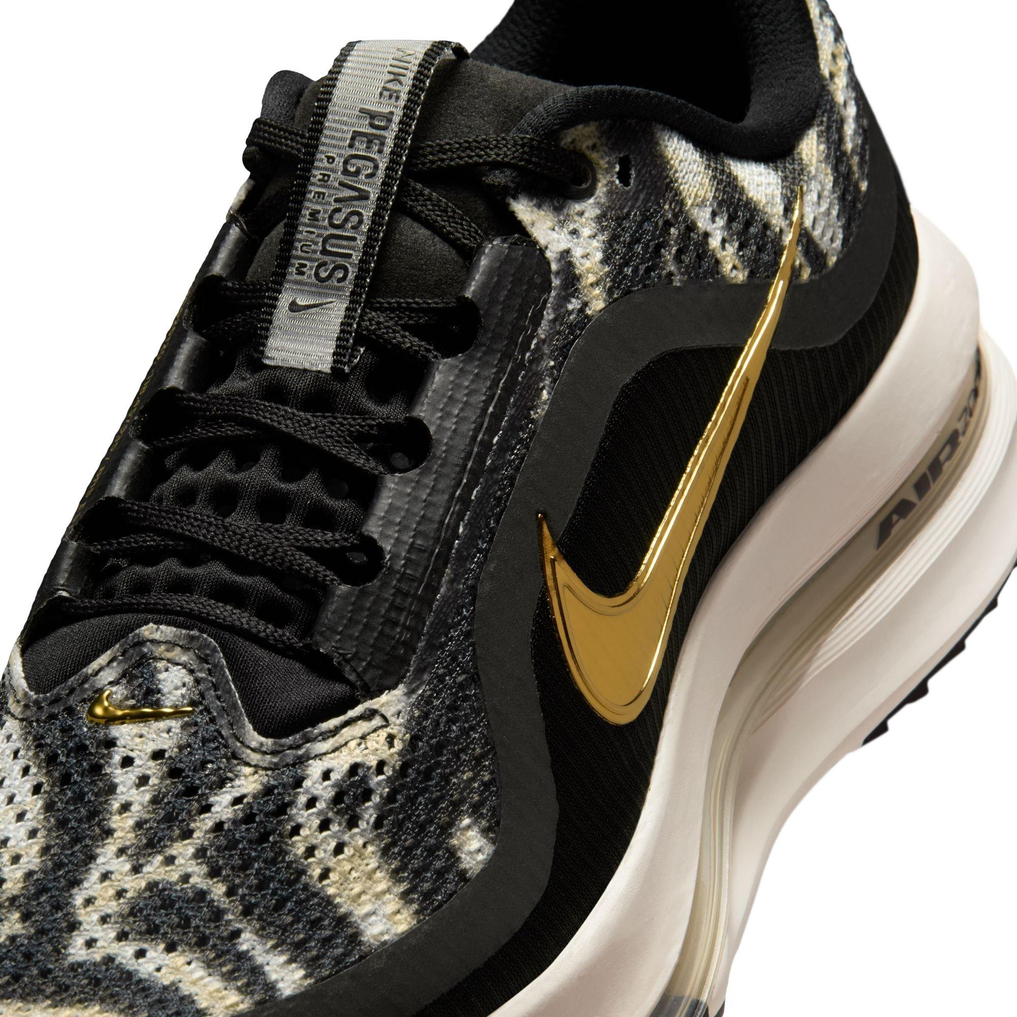 Nike Pegasus Premium "Black/Metallic Gold/Phantom/Dark Hazel" Women's Road Running Shoe - TAN/BLACK Thumbnail View 9