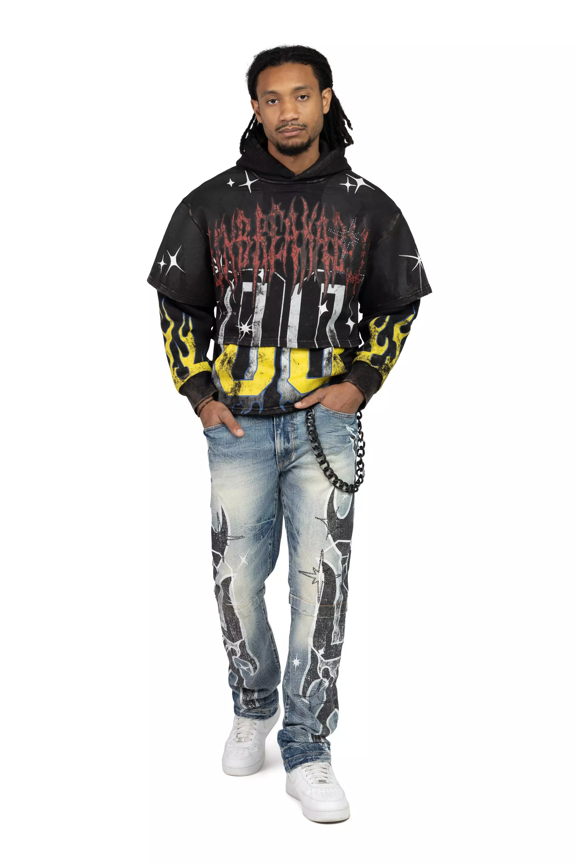 Smoke Rise Men's Unbreakable 2fer Hoodie - Graphite - BLACK