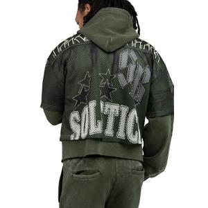 Smoke Rise Men's Luxe Club Fleece Mesh 2fer Hoodie - Moss