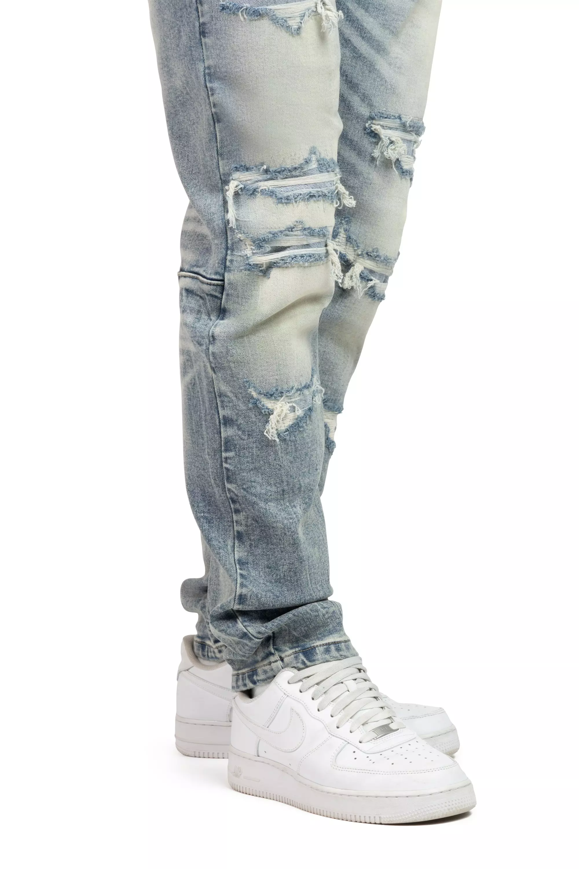 Smoke Rise Men's Slim Fit Dwight Blue Denim Jeans - BLUE