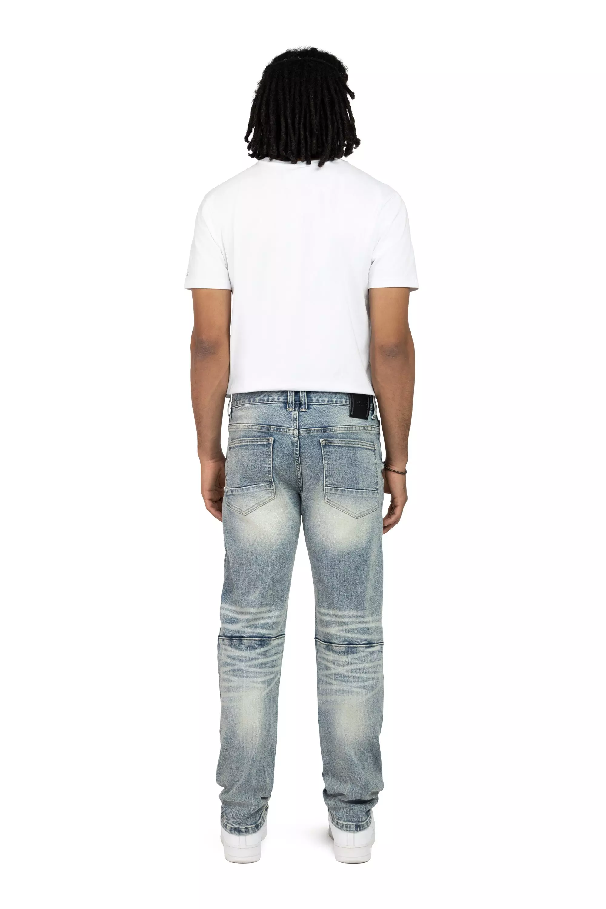 Smoke Rise Men's Slim Fit Dwight Blue Denim Jeans - BLUE