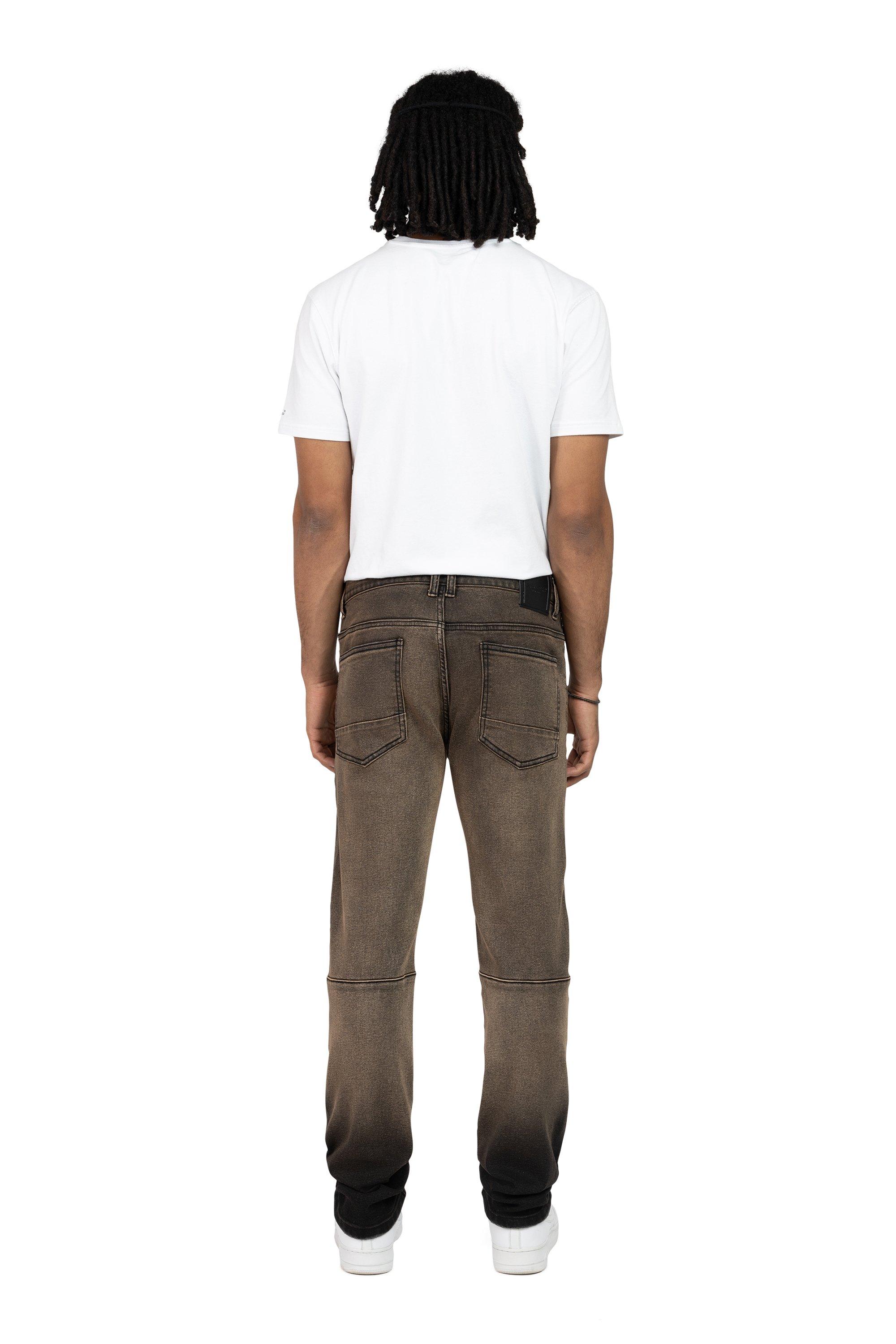 Smoke Rise Men's Slim Fit Valentine Denim Pants - Brown - BROWN Thumbnail View 2