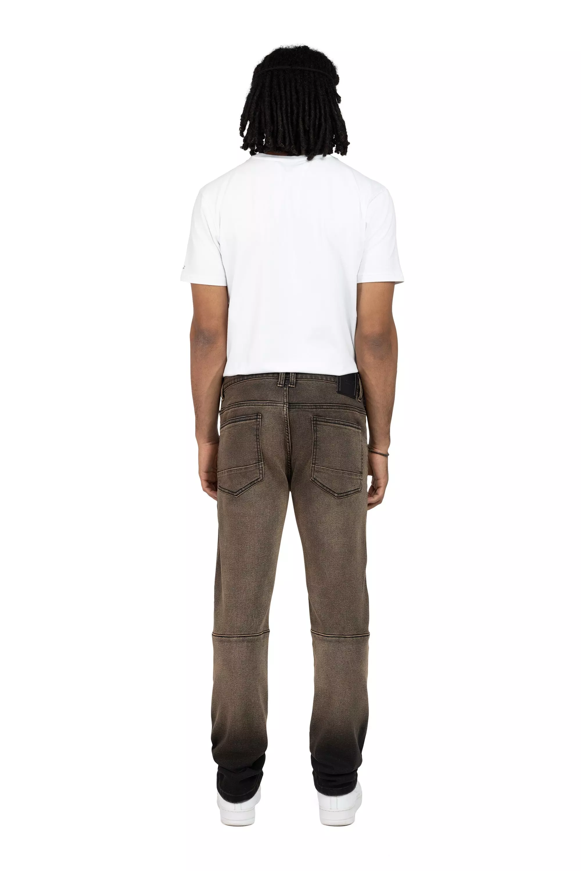 Smoke Rise Men's Slim Fit Valentine Denim Pants - Brown - BROWN
