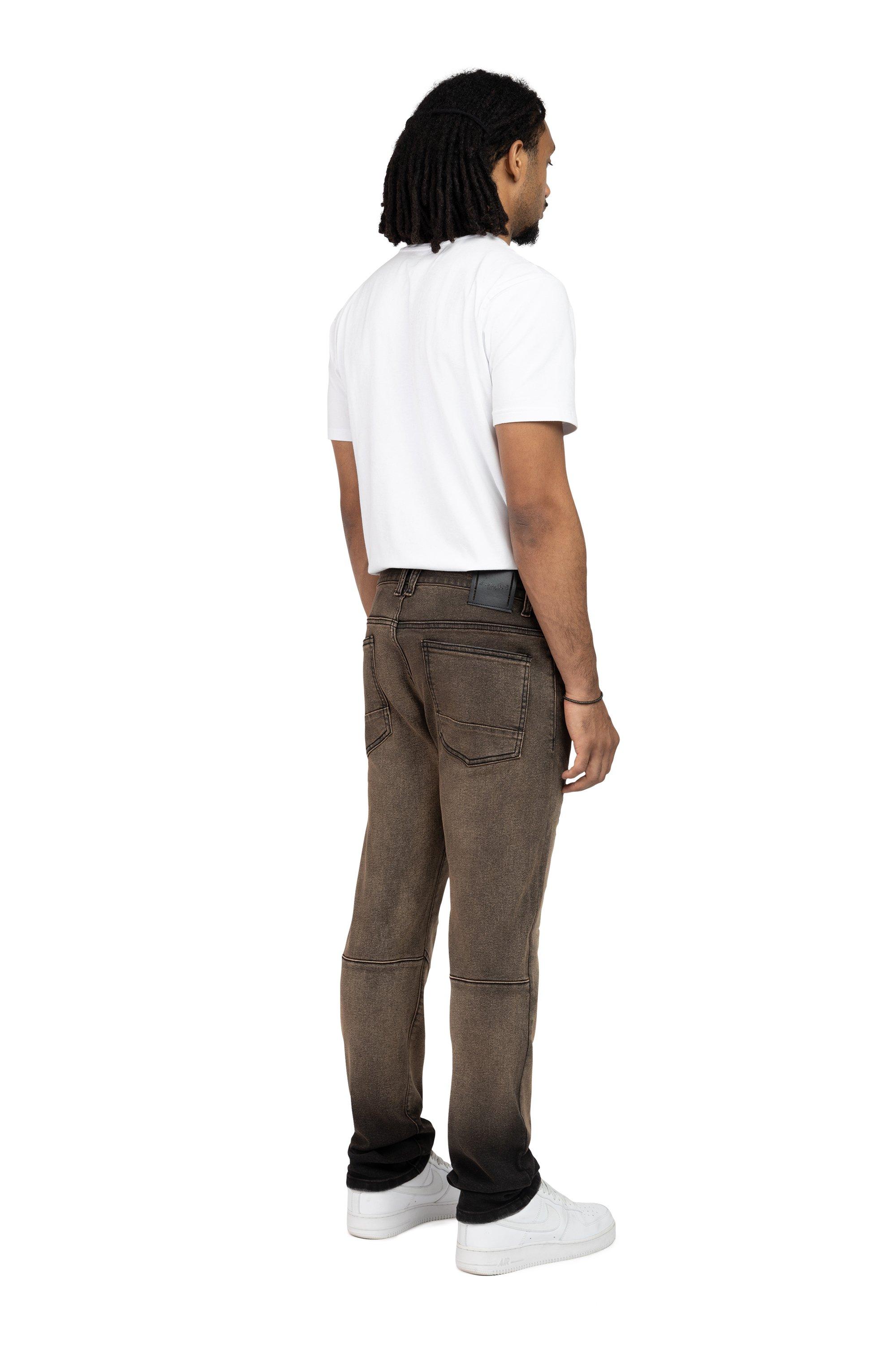 Smoke Rise Men's Slim Fit Valentine Denim Pants - Brown - BROWN Thumbnail View 3