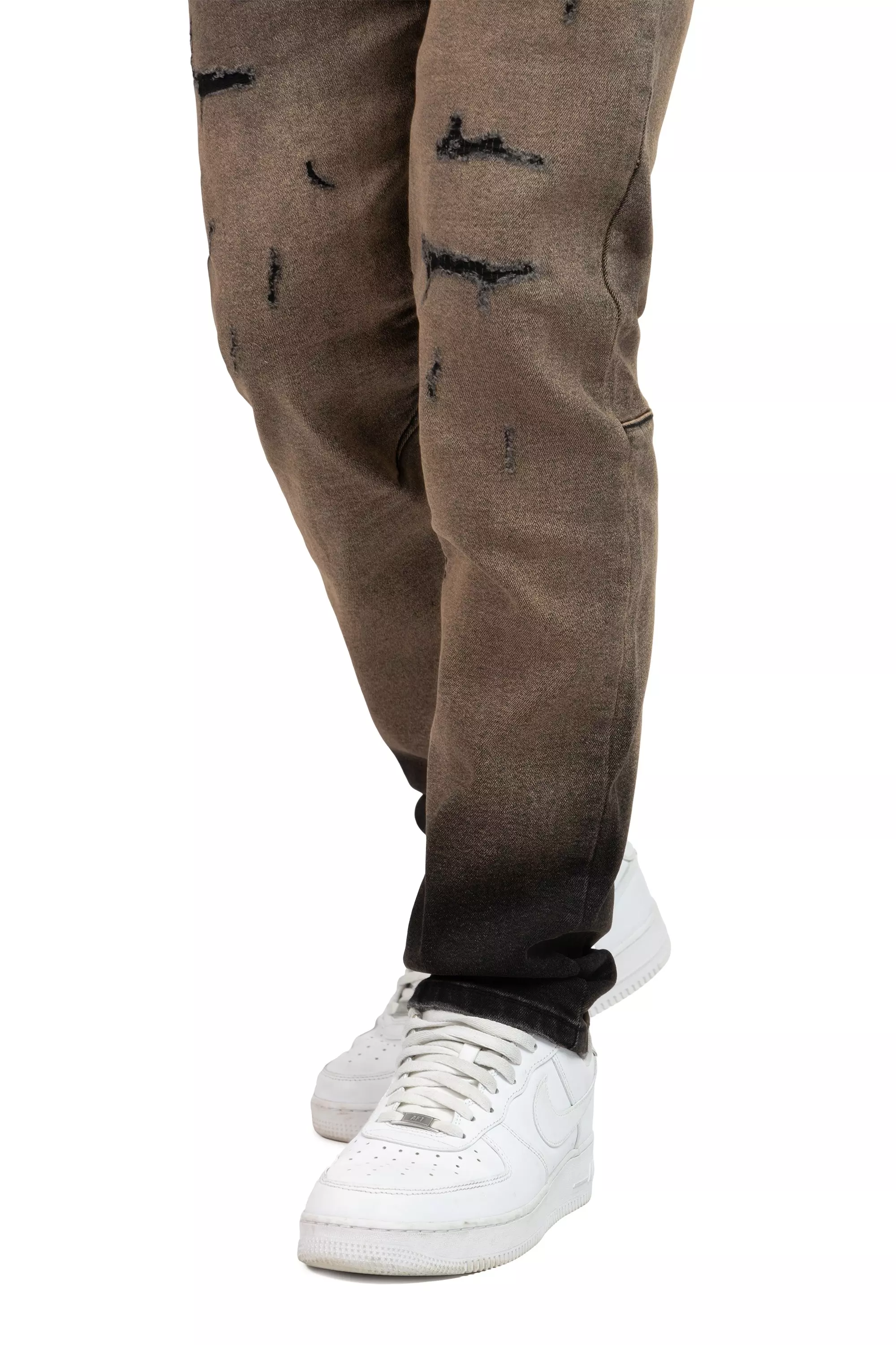 Smoke Rise Men's Slim Fit Valentine Denim Pants - Brown - BROWN