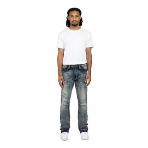 Smoke Rise Men's Lazy STK Flare Grunge Wash Denim Jeans - Frasco