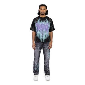 Smoke Rise Men's Straight Fit Ascended Denim Jeans - Paisley Black