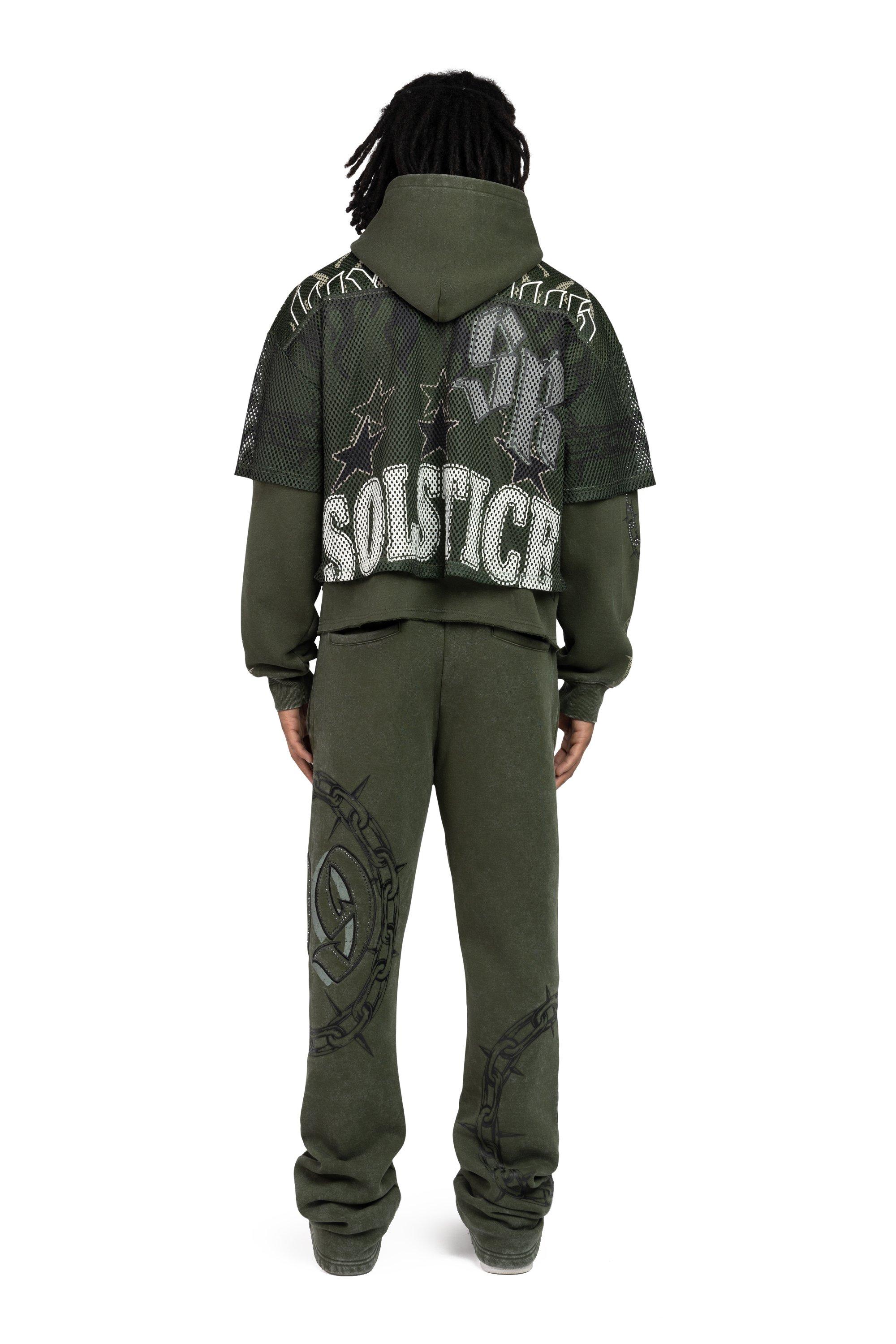 Smoke Rise Men's Luxe Club Fleece Pants - Moss - GREEN Thumbnail View 2