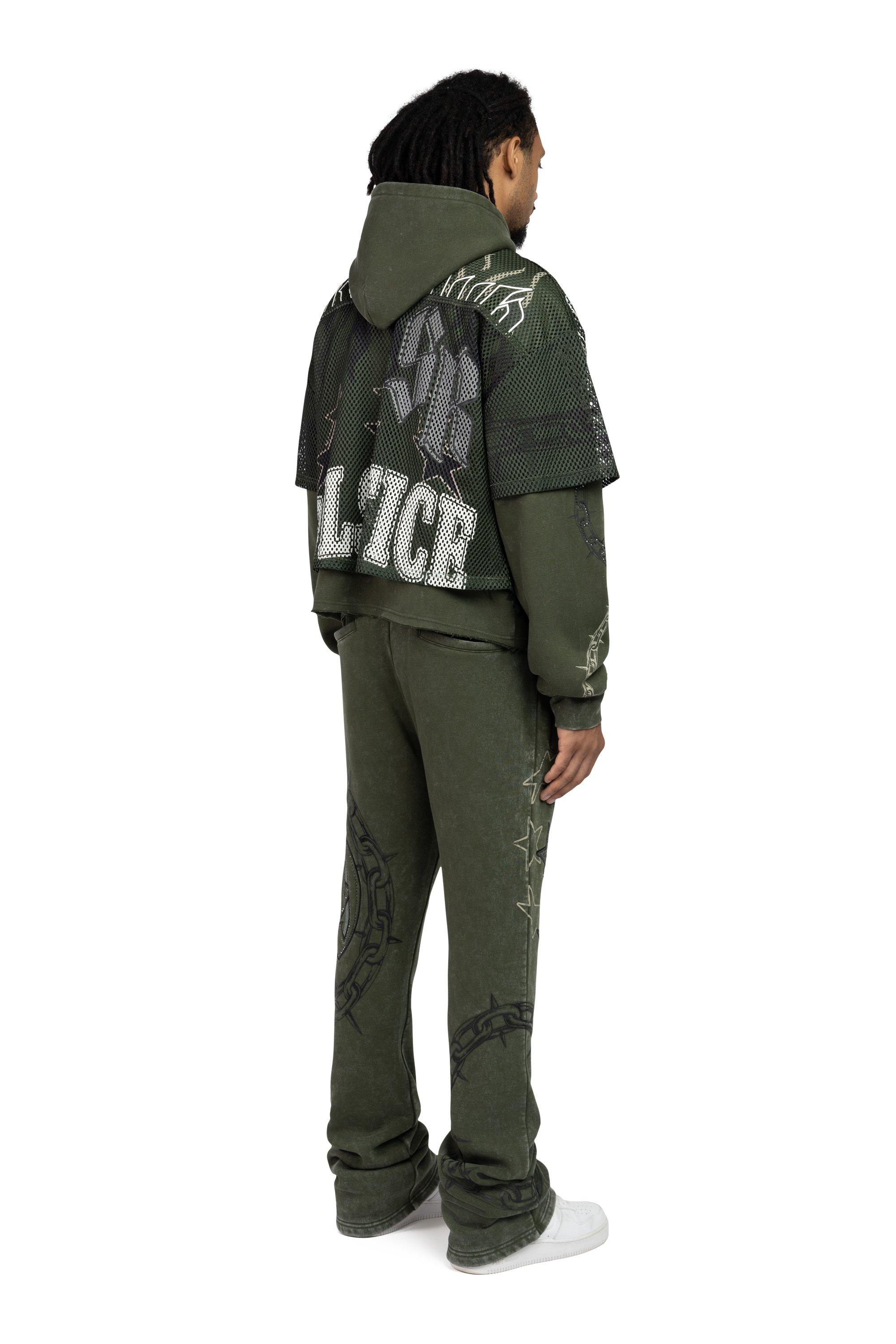 Smoke Rise Men's Luxe Club Fleece Pants - Moss - GREEN Thumbnail View 4