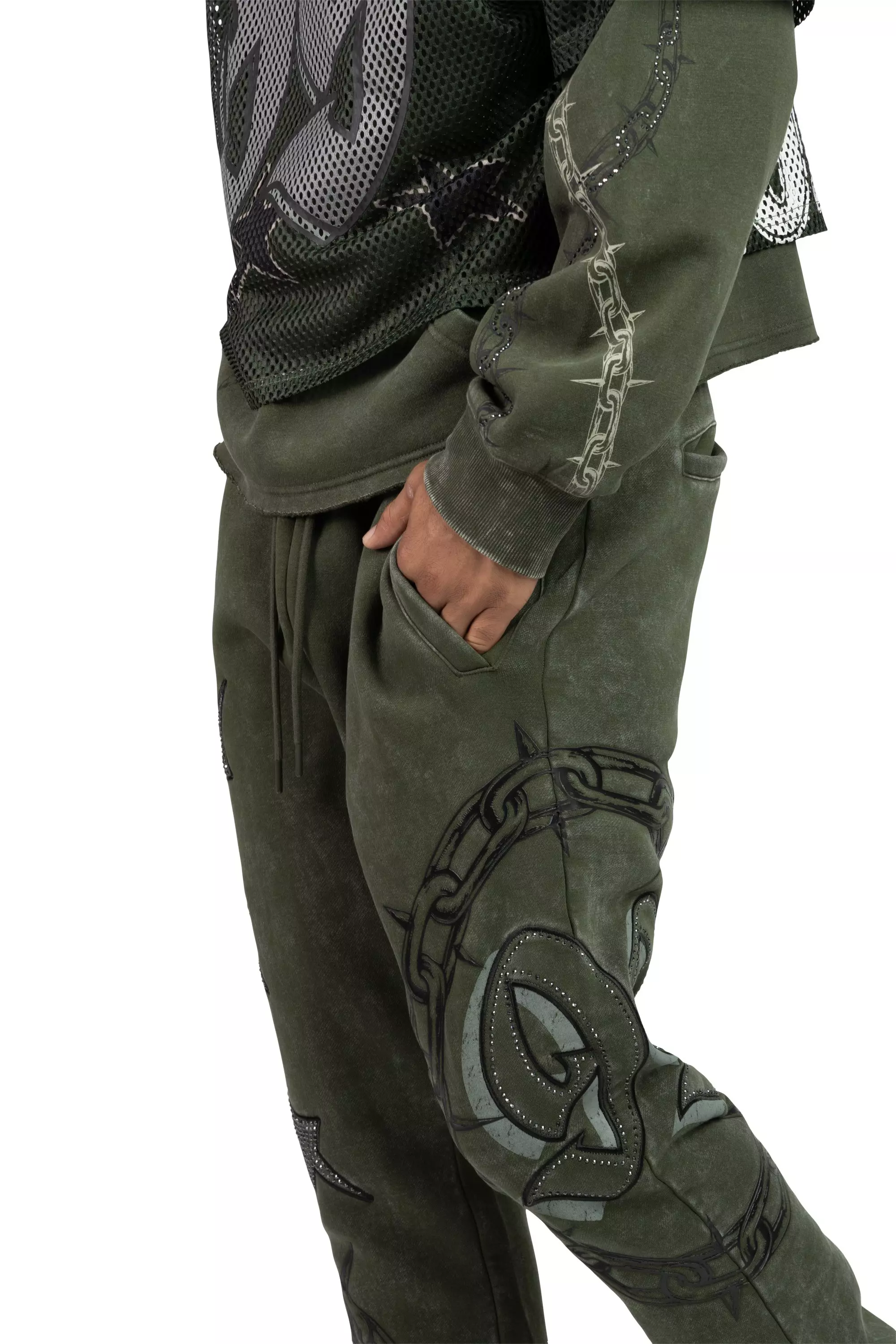 Smoke Rise Men's Luxe Club Fleece Pants - Moss - GREEN