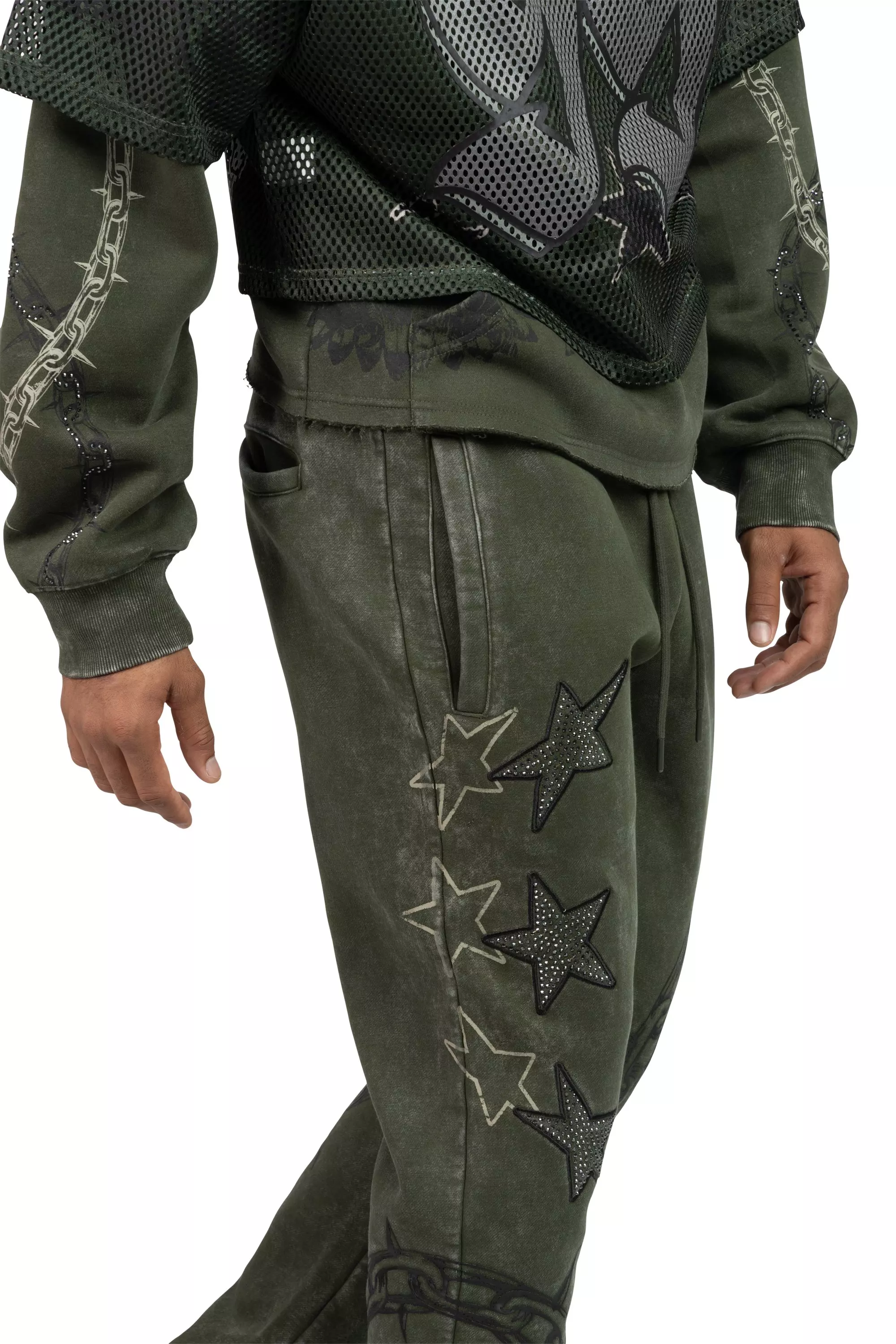 Smoke Rise Men's Luxe Club Fleece Pants - Moss - GREEN