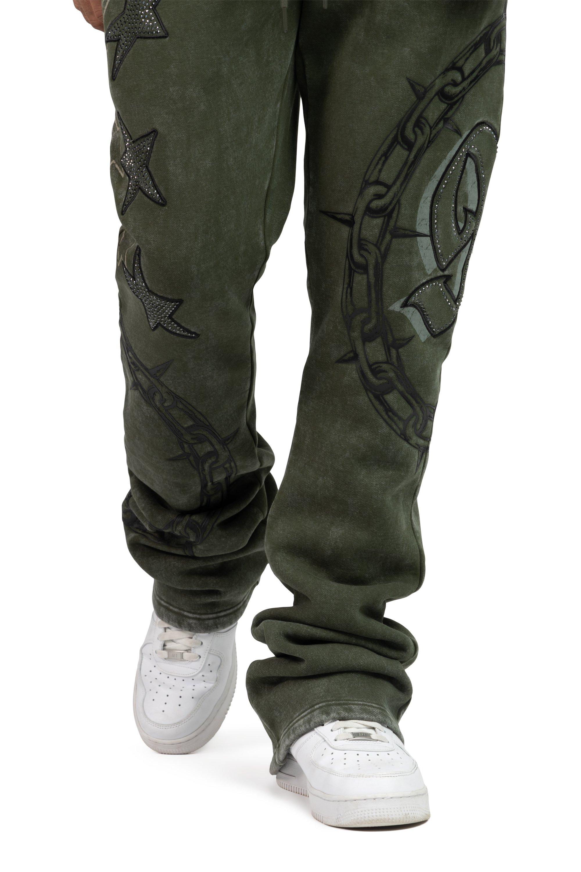 Smoke Rise Men's Luxe Club Fleece Pants - Moss - GREEN Thumbnail View 7