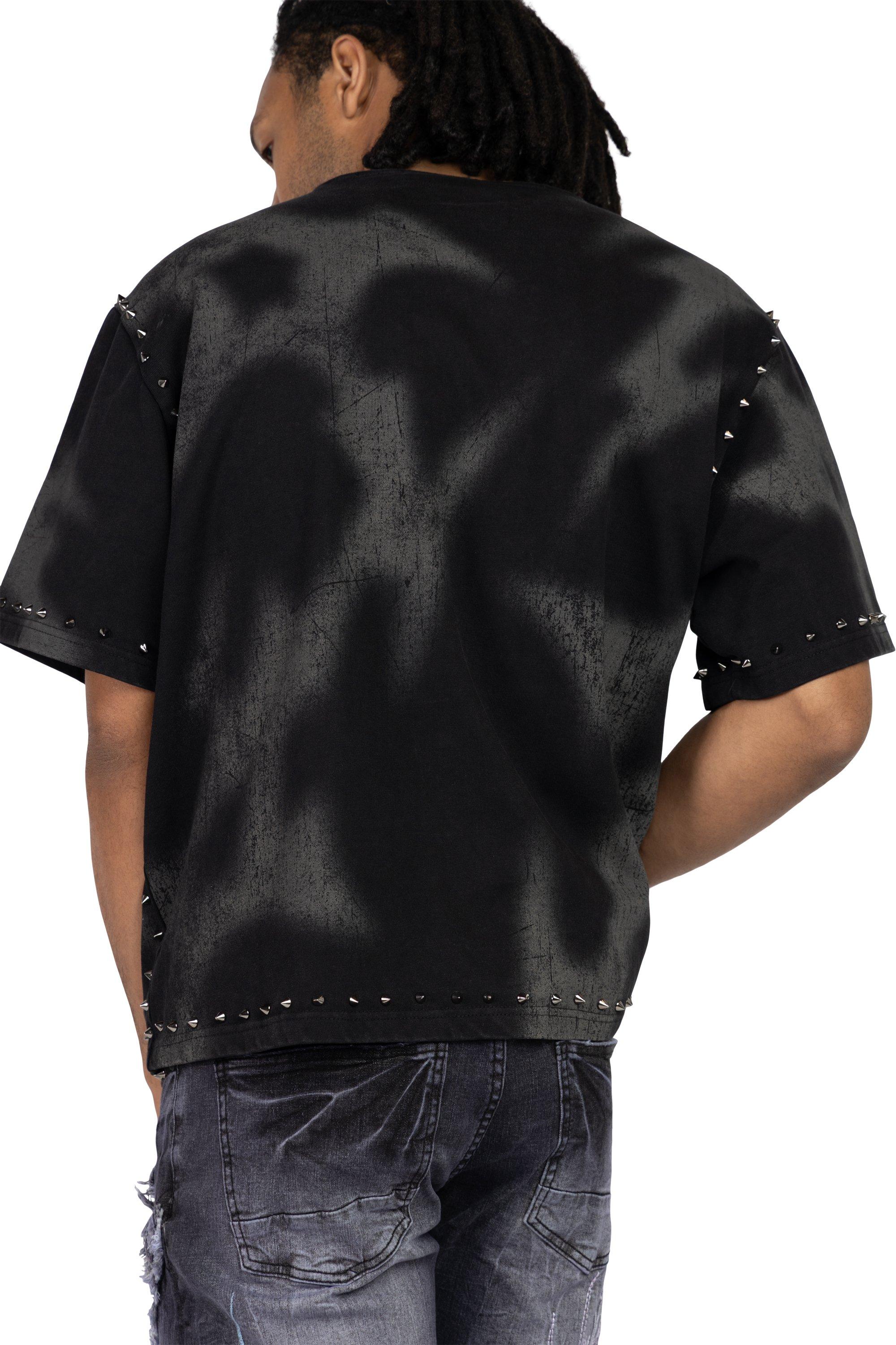 Smoke Rise Men's Ascended Studded Crop Tee - Black - BLACK Thumbnail View 5