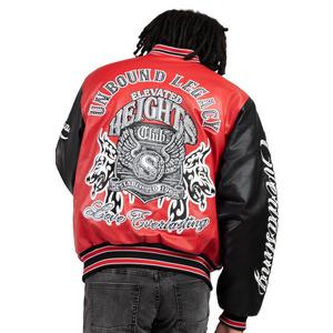 Smoke Rise Men's Legacy PU Varsity Jacket - Red