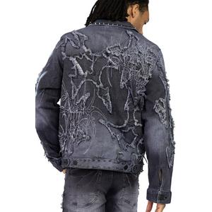Smoke Rise Men's Ascended Denim Jacket - Paisley Black