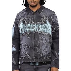 Smoke Rise Men's Ascended Denim Jacket - Paisley Black
