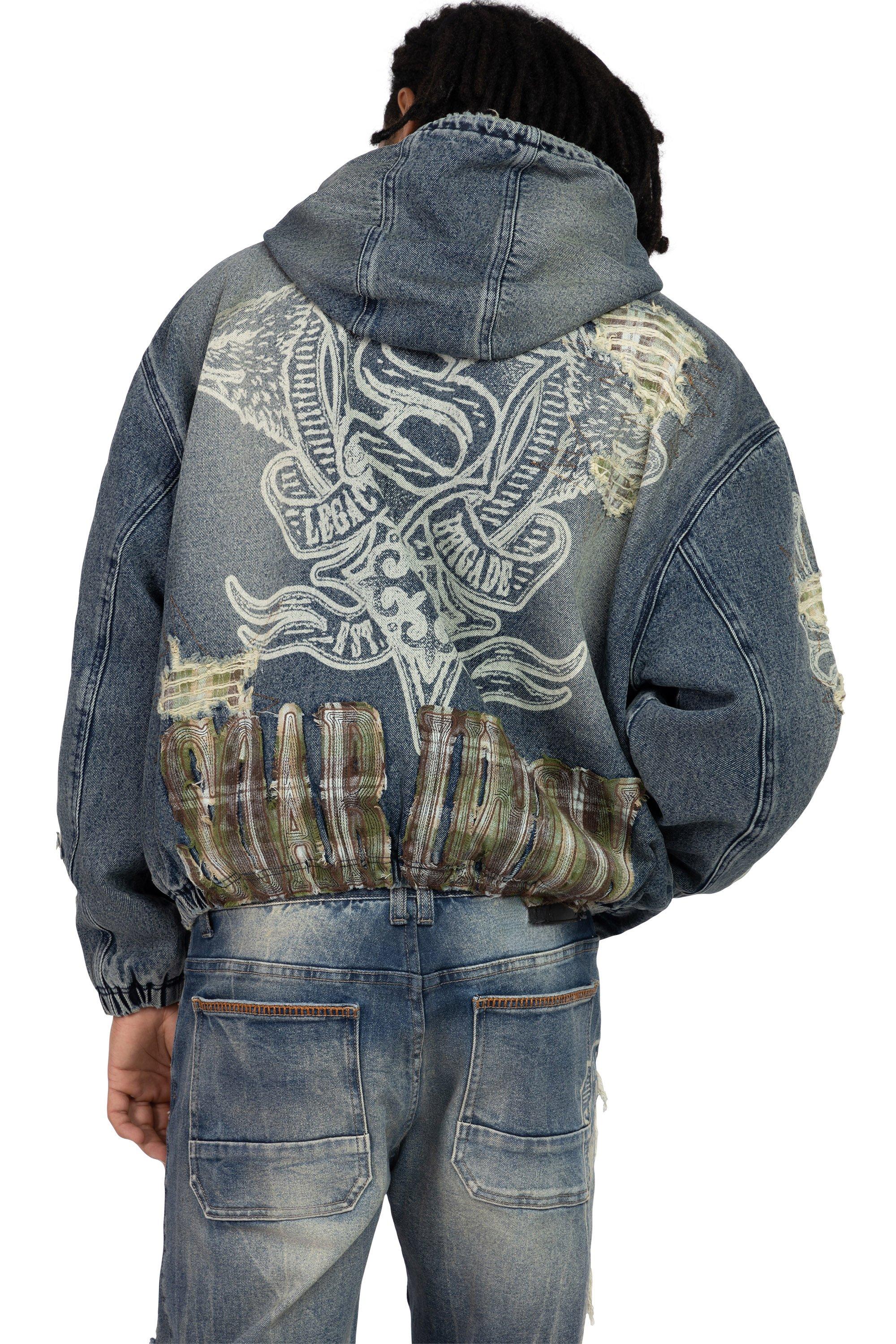 Smoke Rise Men's Grandeur Plaid Denim Jacket - Fordham Blue - BLUE Thumbnail View 2