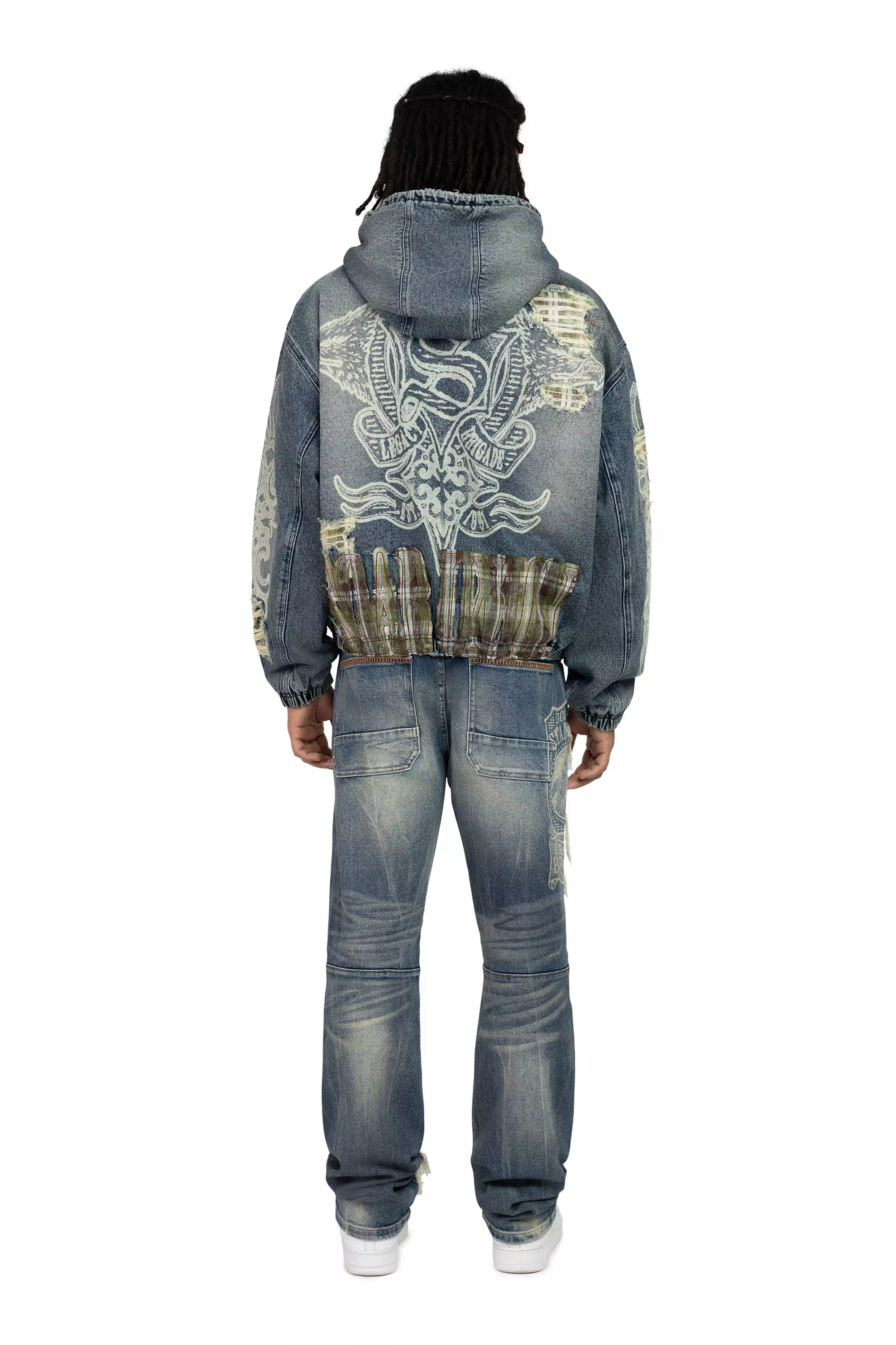 Smoke Rise Men's Grandeur Plaid Denim Jacket - Fordham Blue - BLUE