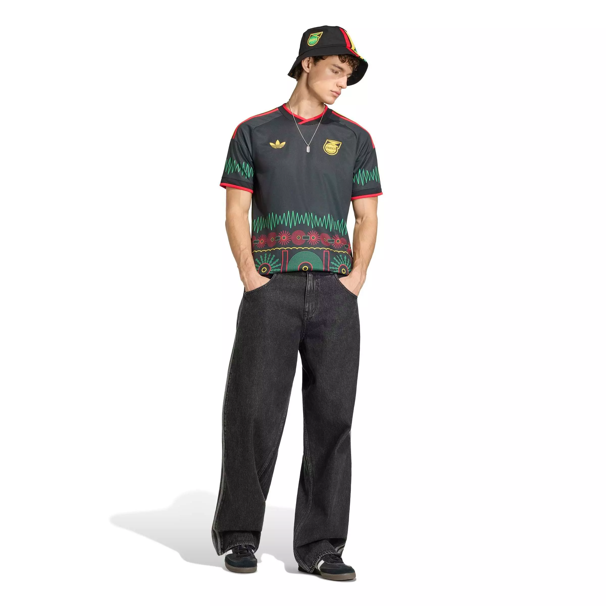 adidas Team Jamaica World Cup 2026 Replica Away Jersey-Black - BLACK