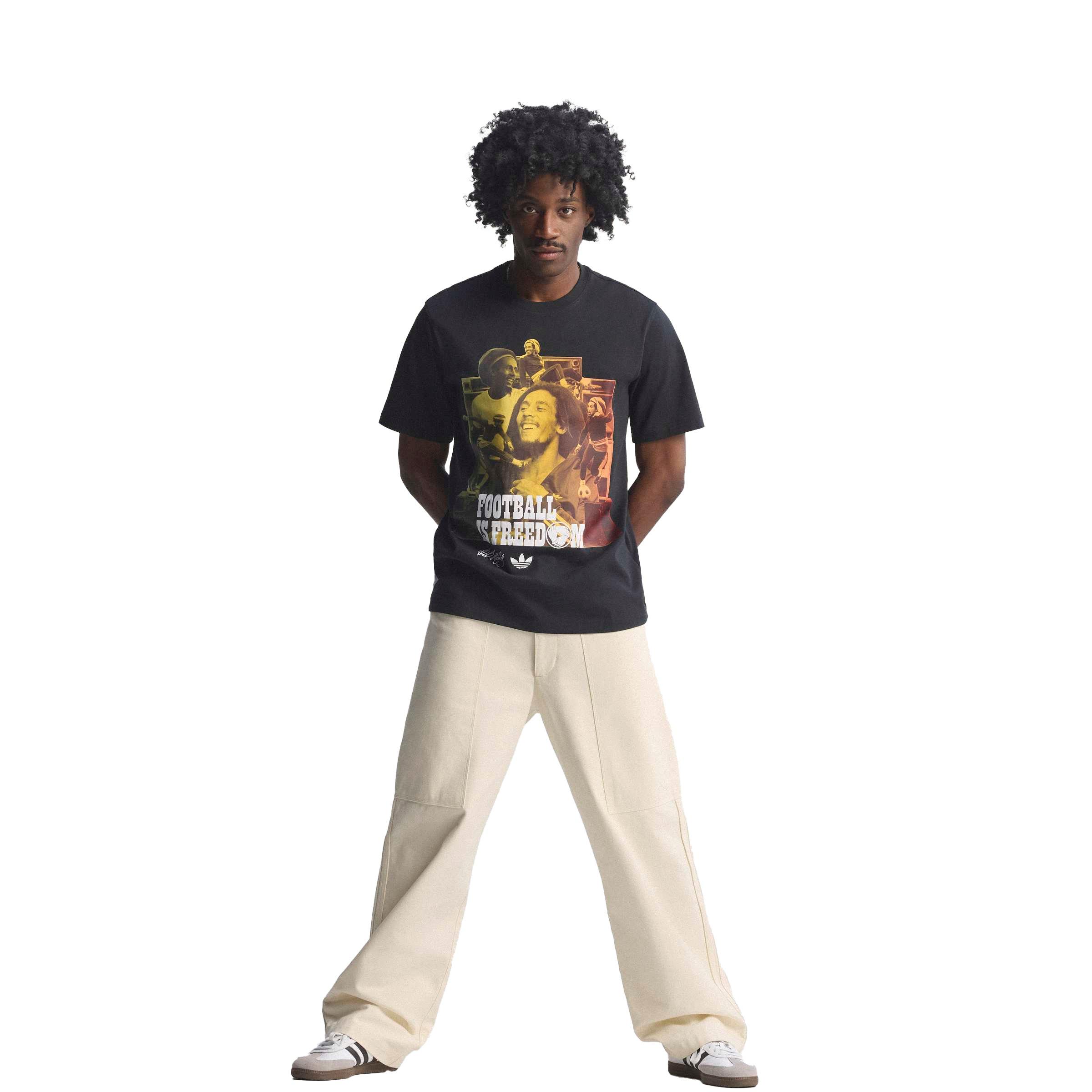 adidas Originals Bob Marley Men's T-Shirt - Black - BLACK Thumbnail View 12