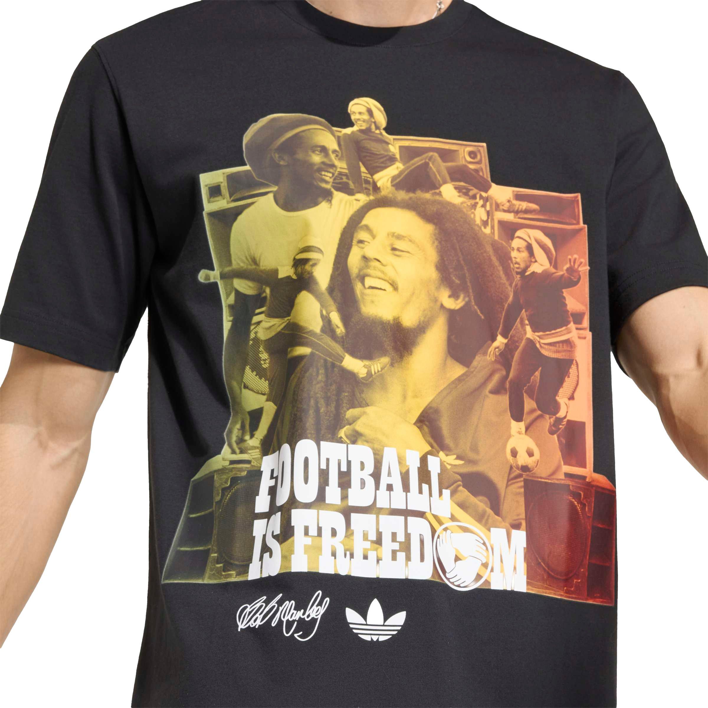 adidas Originals Bob Marley Men's T-Shirt - Black - BLACK Thumbnail View 5