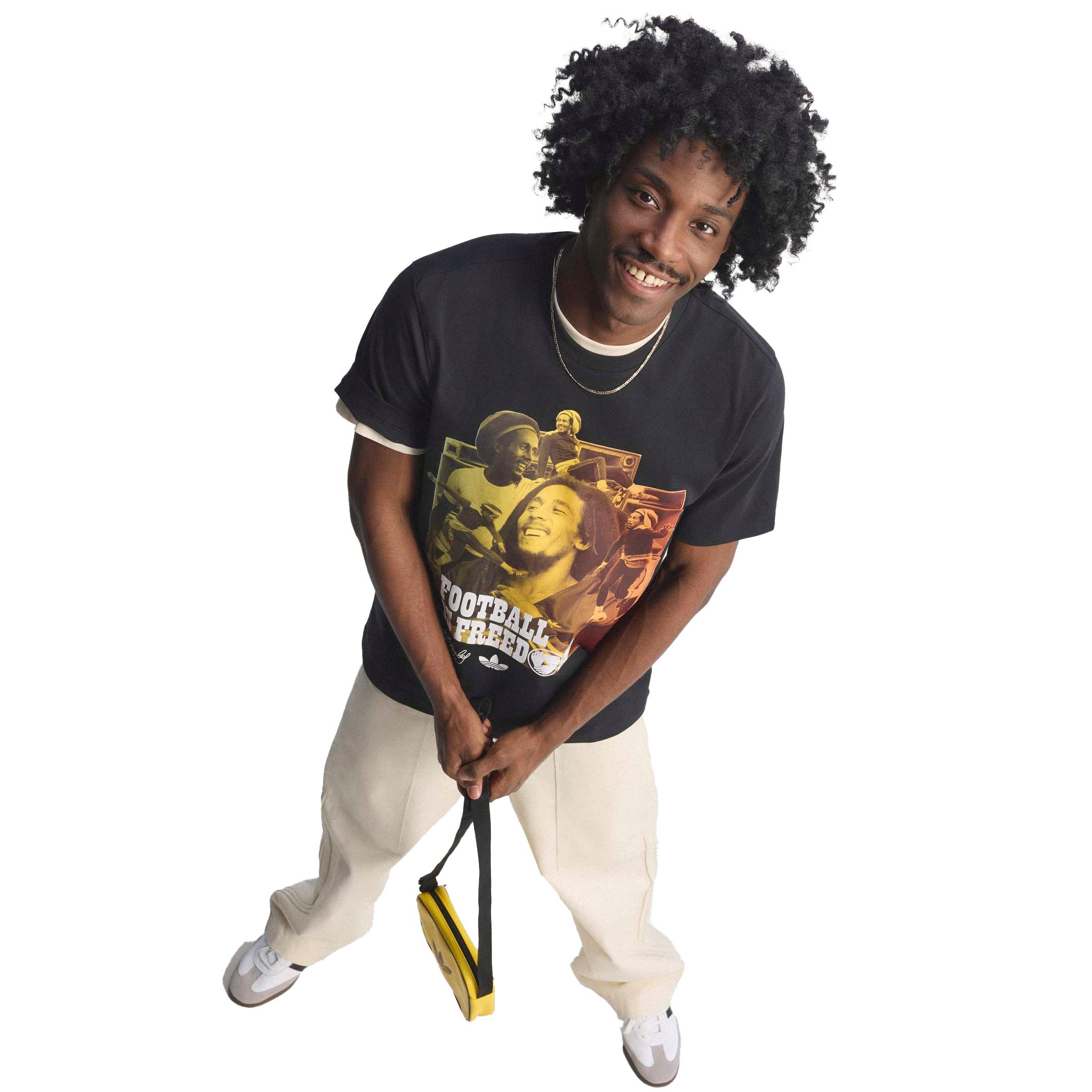 adidas Originals Bob Marley Men's T-Shirt - Black - BLACK Thumbnail View 7