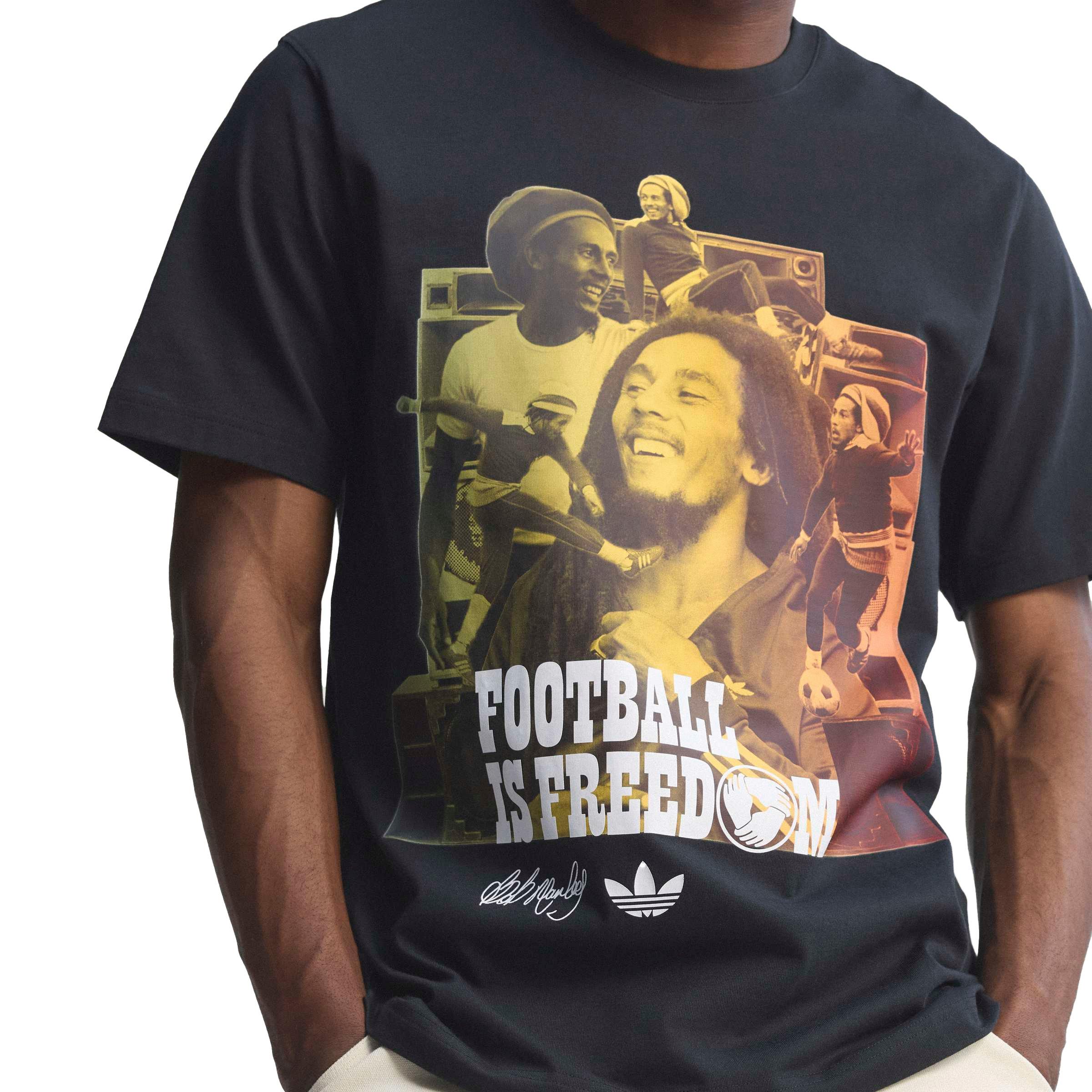 adidas Originals Bob Marley Men's T-Shirt - Black - BLACK Thumbnail View 10