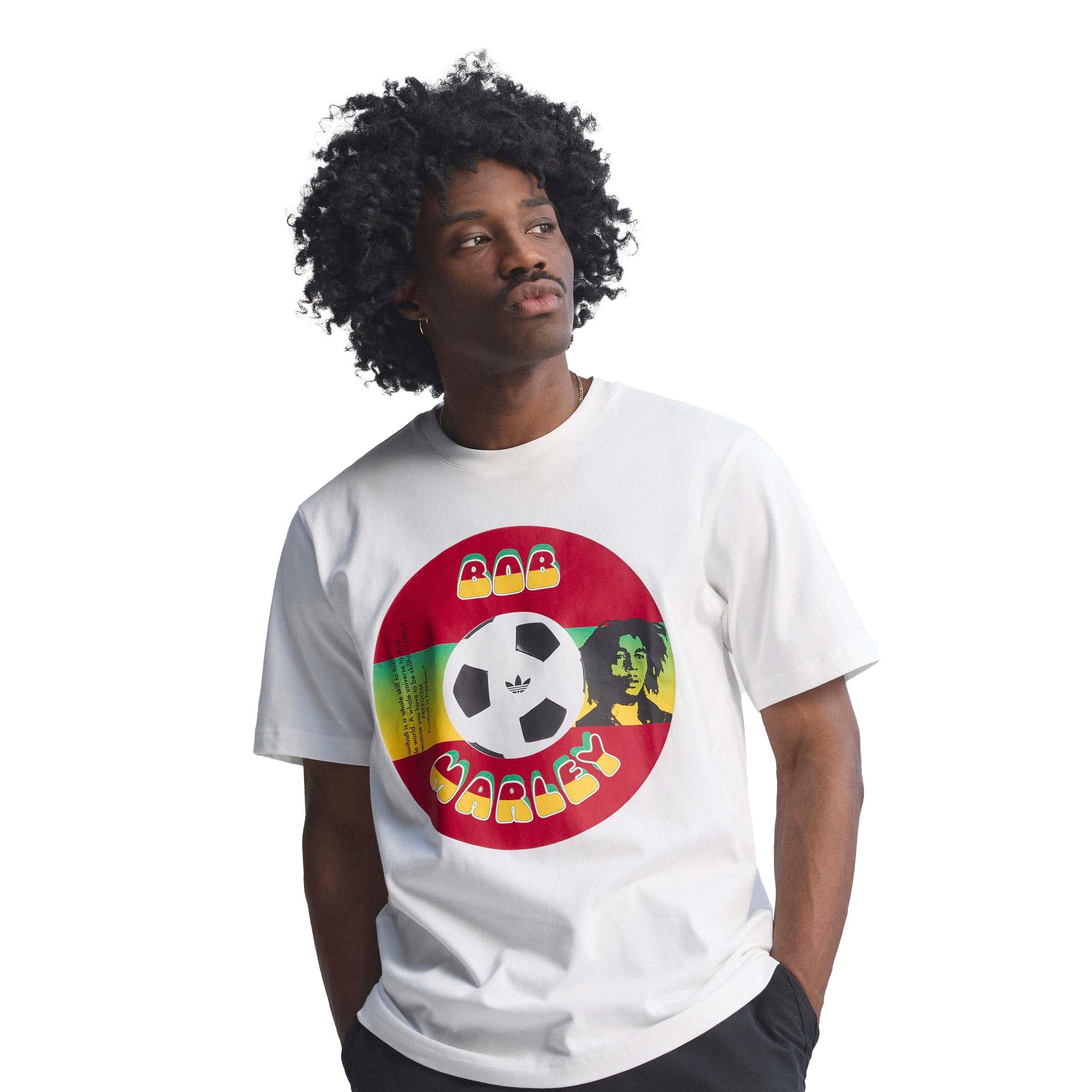 adidas Originals Bob Marley Men's T-Shirt - White - WHITE Thumbnail View 11