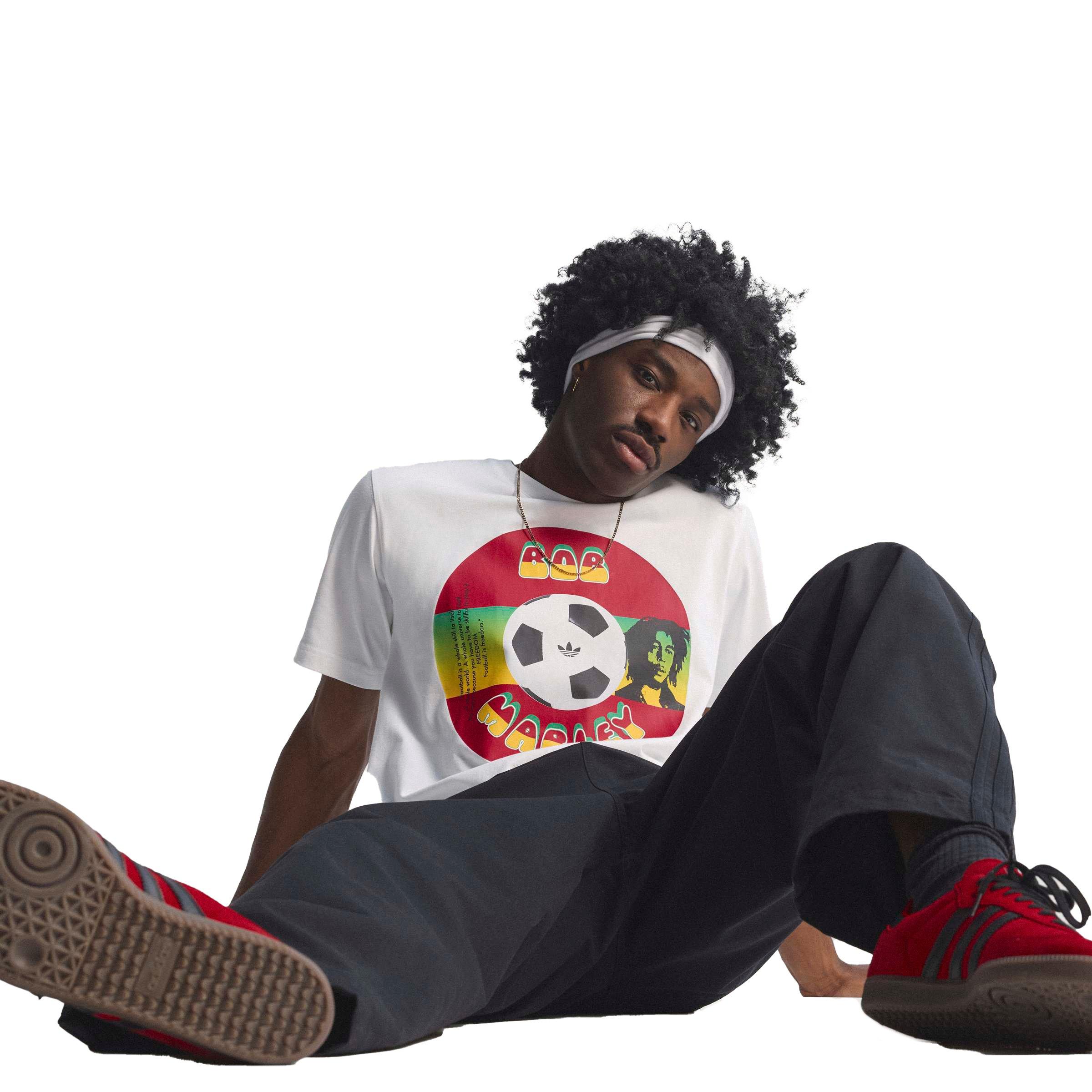 adidas Originals Bob Marley Men's T-Shirt - White - WHITE Thumbnail View 14